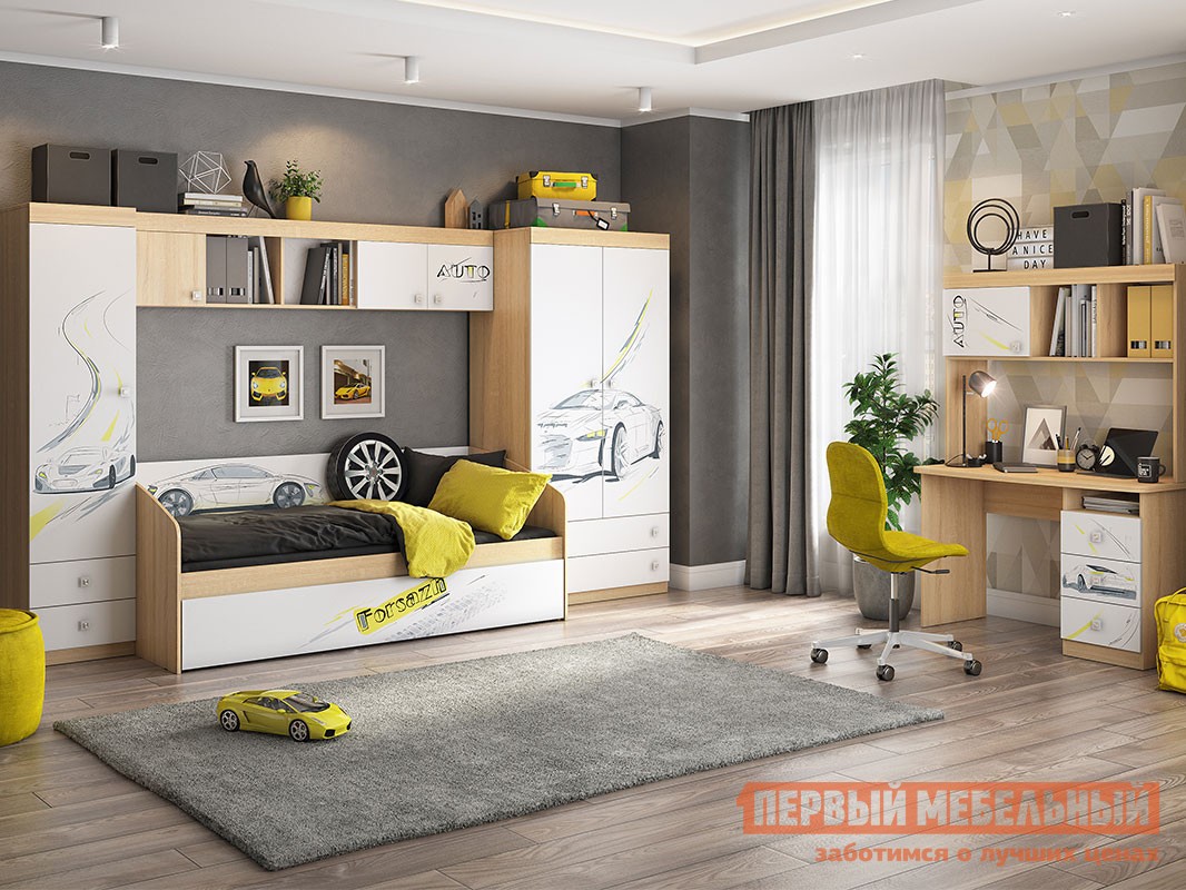 Комплект детской мебели  Форсаж Дуб Сонома / Белый