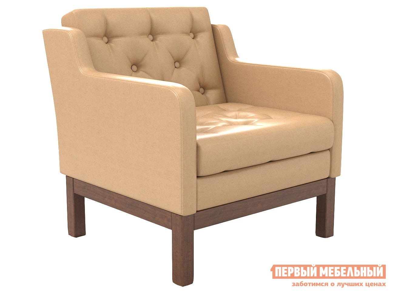 Кресло  Айверс Орех / Кремовый, экокожа