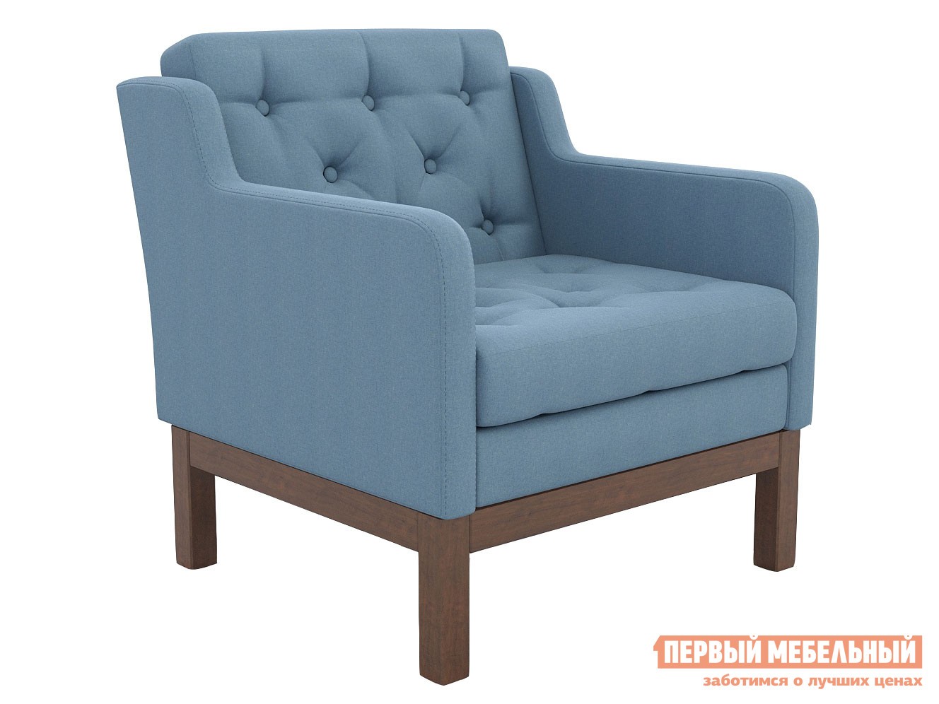 Кресло  Айверс Орех / Голубой, рогожка