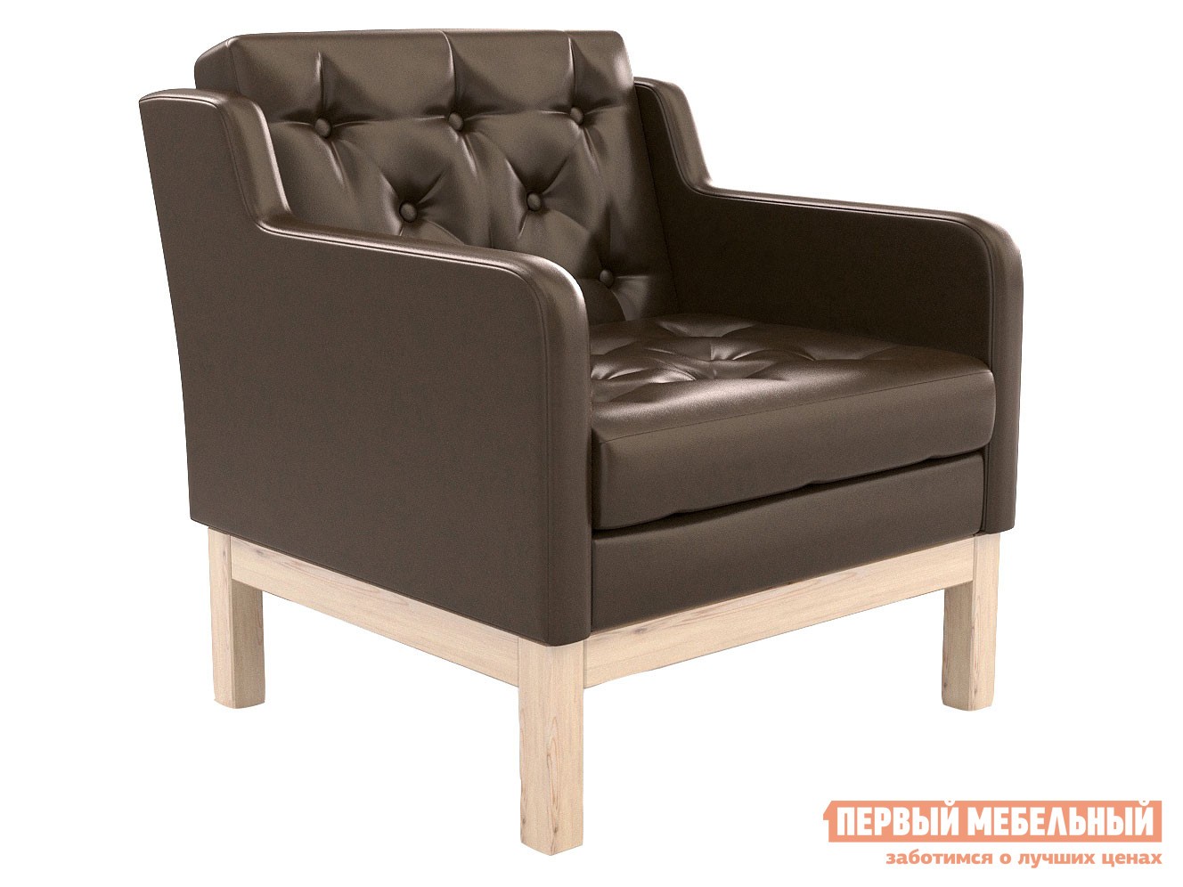 Кресло  Айверс Сосна / Коричневый, экокожа