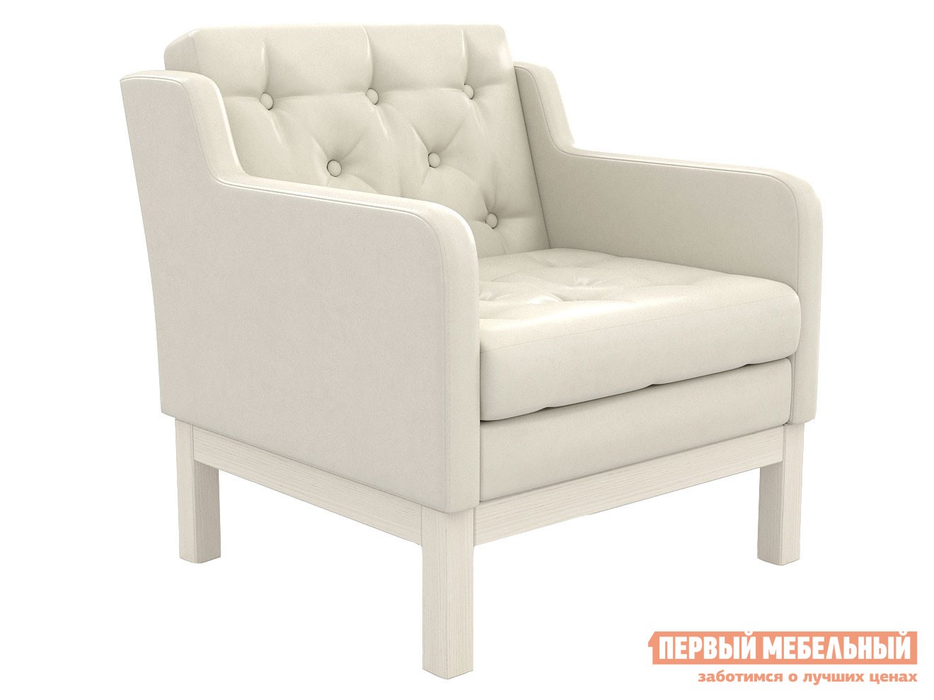 Кресло  Айверс Дуб / Белый, экокожа