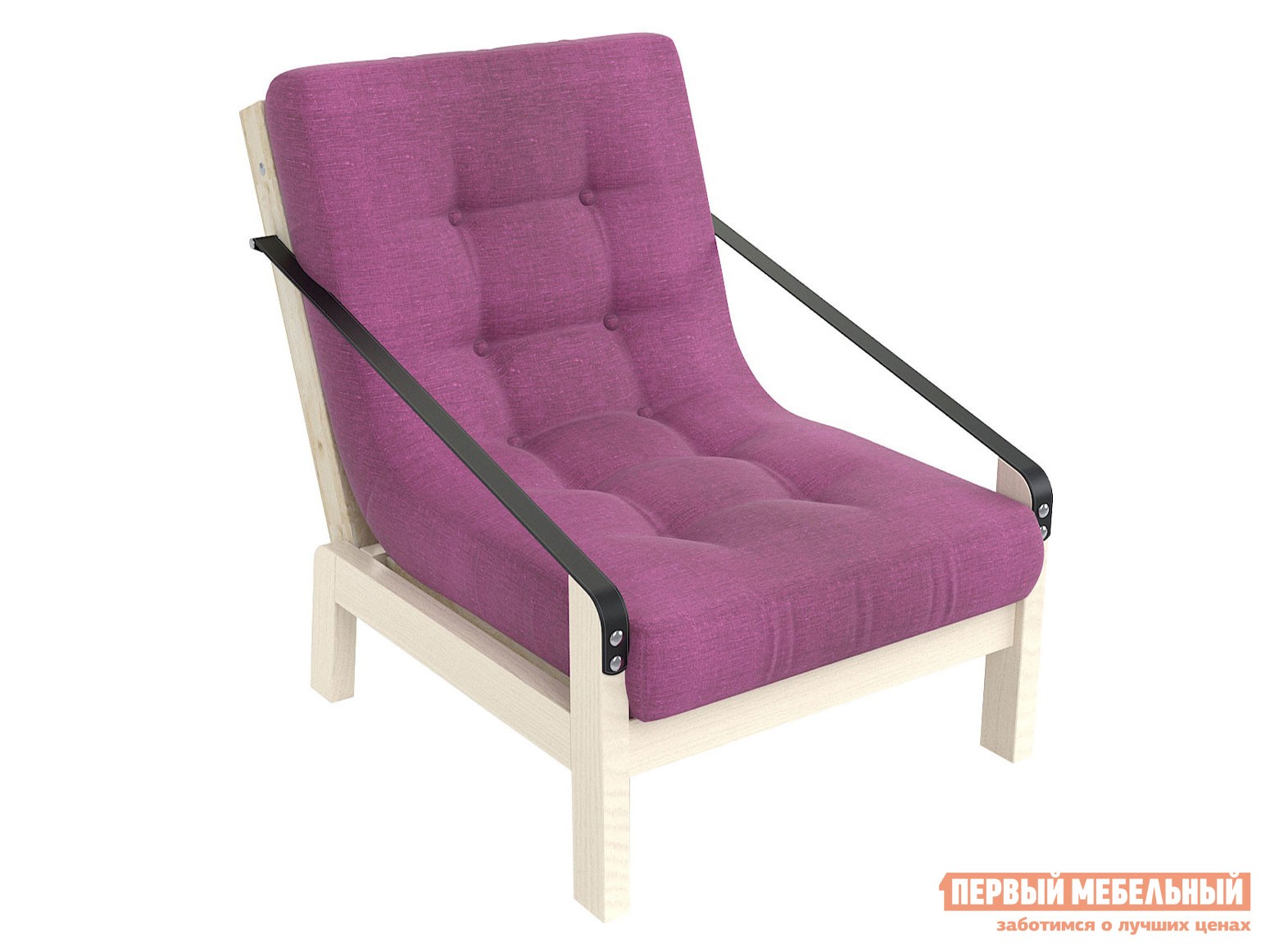 Кресло  Локи Дуб беленый / Фиолетовый, рогожка