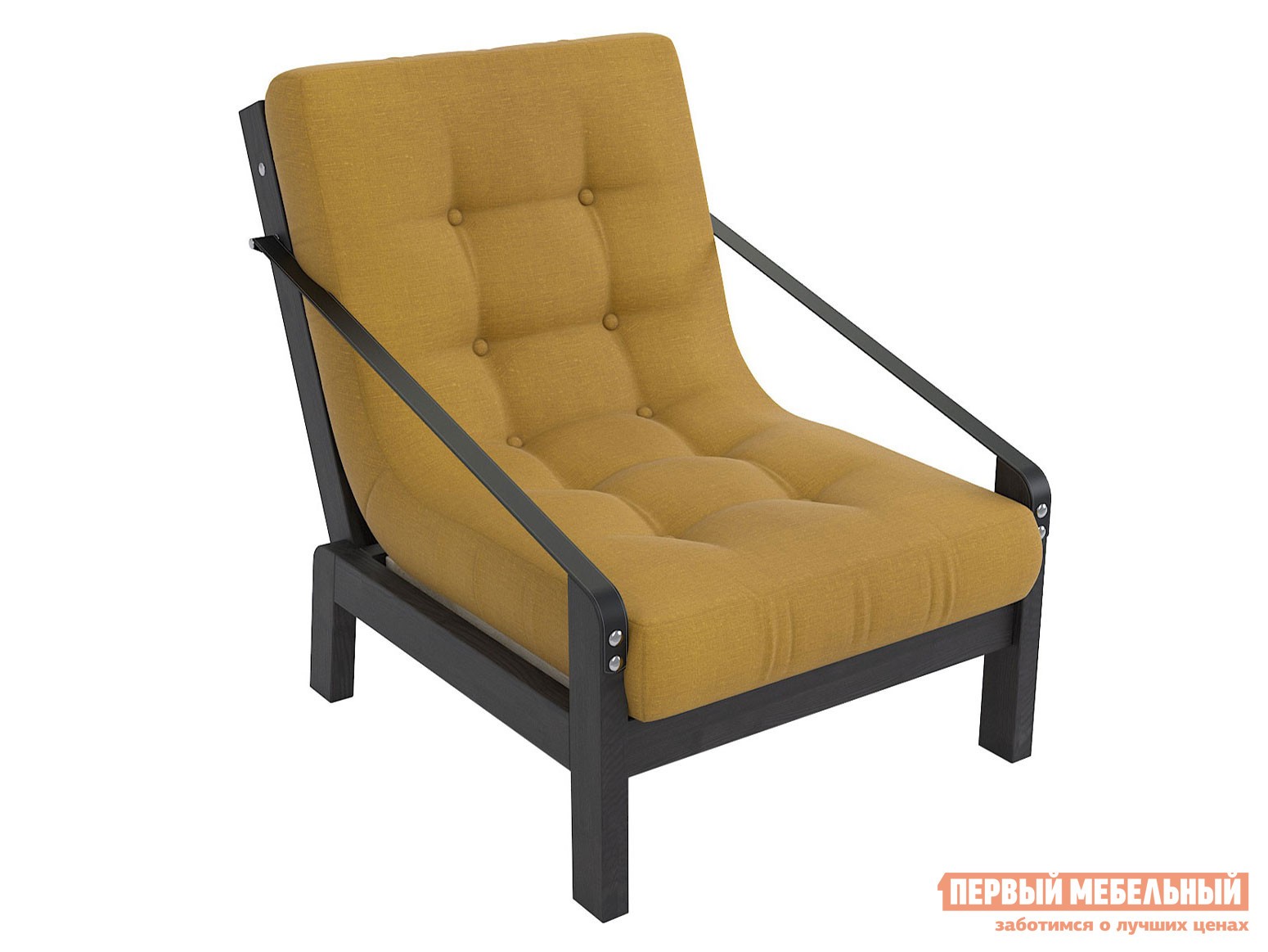 Кресло  Локи Венге / Желтый, рогожка