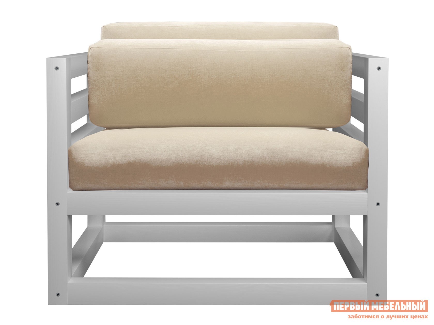 Кресло  Магнус Белая эмаль, Белый, вельвет