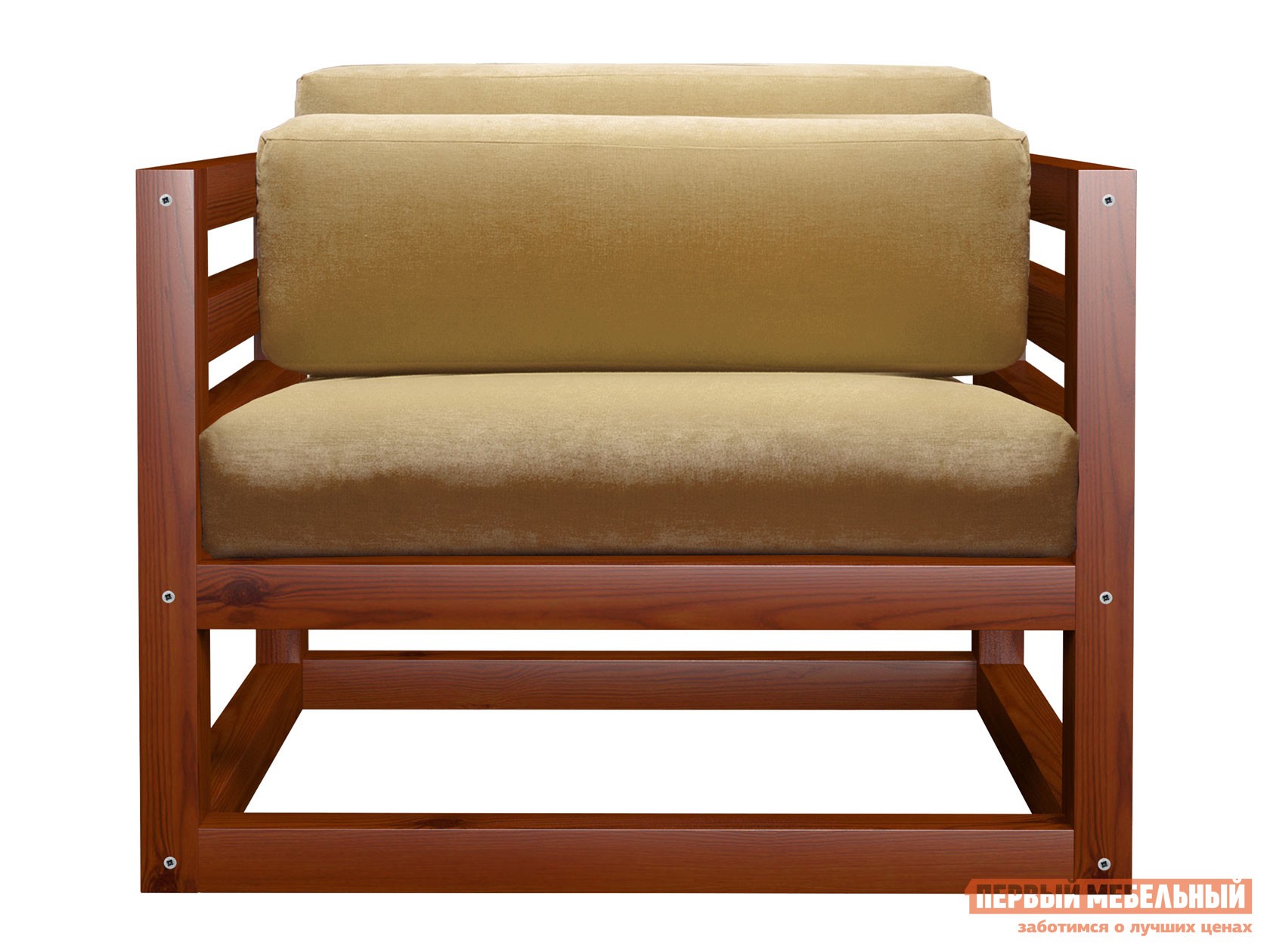 Кресло  Магнус Вишня, Бежевый, вельвет