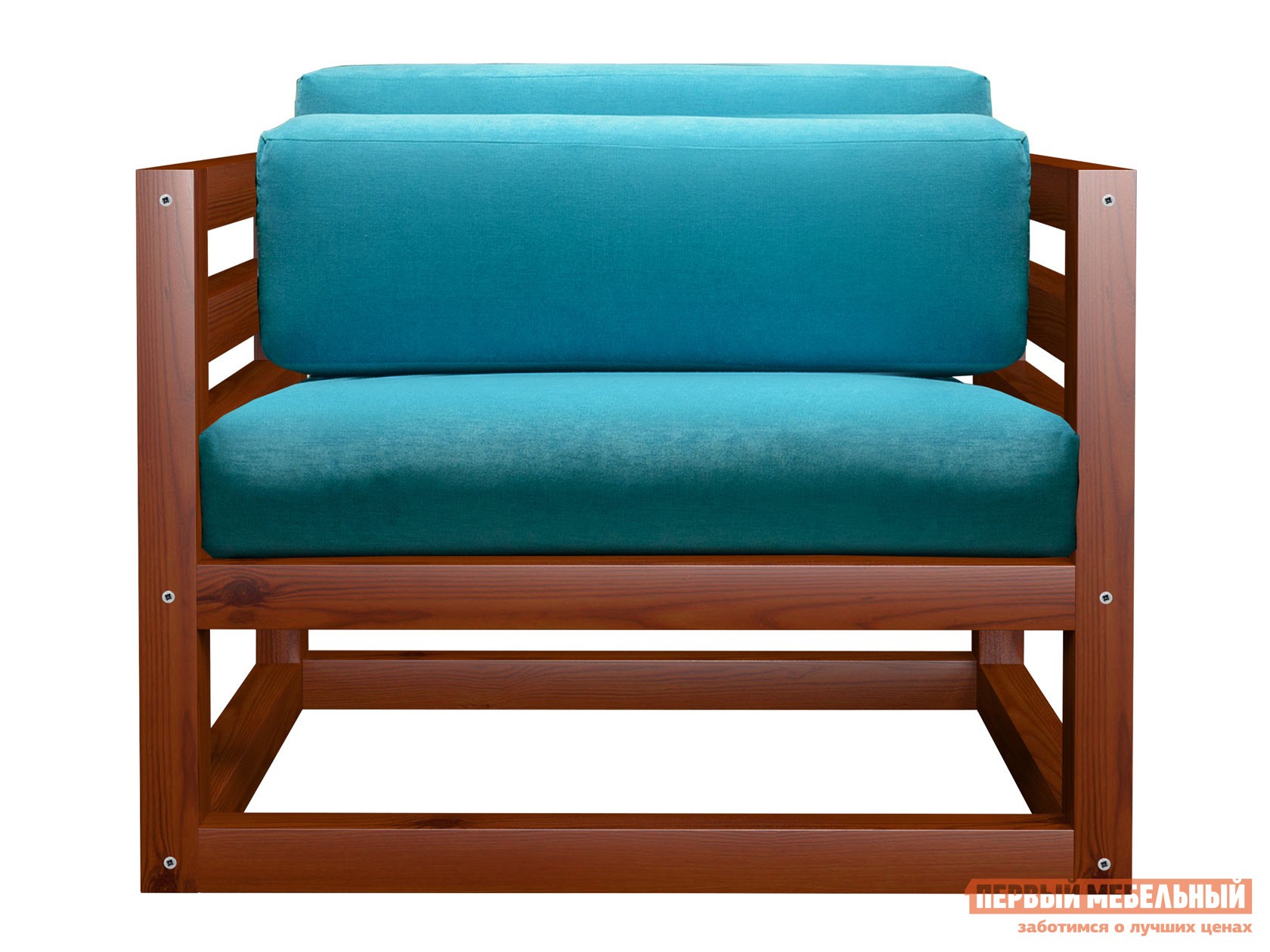 Кресло  Магнус Вишня, Бирюзовый, вельвет