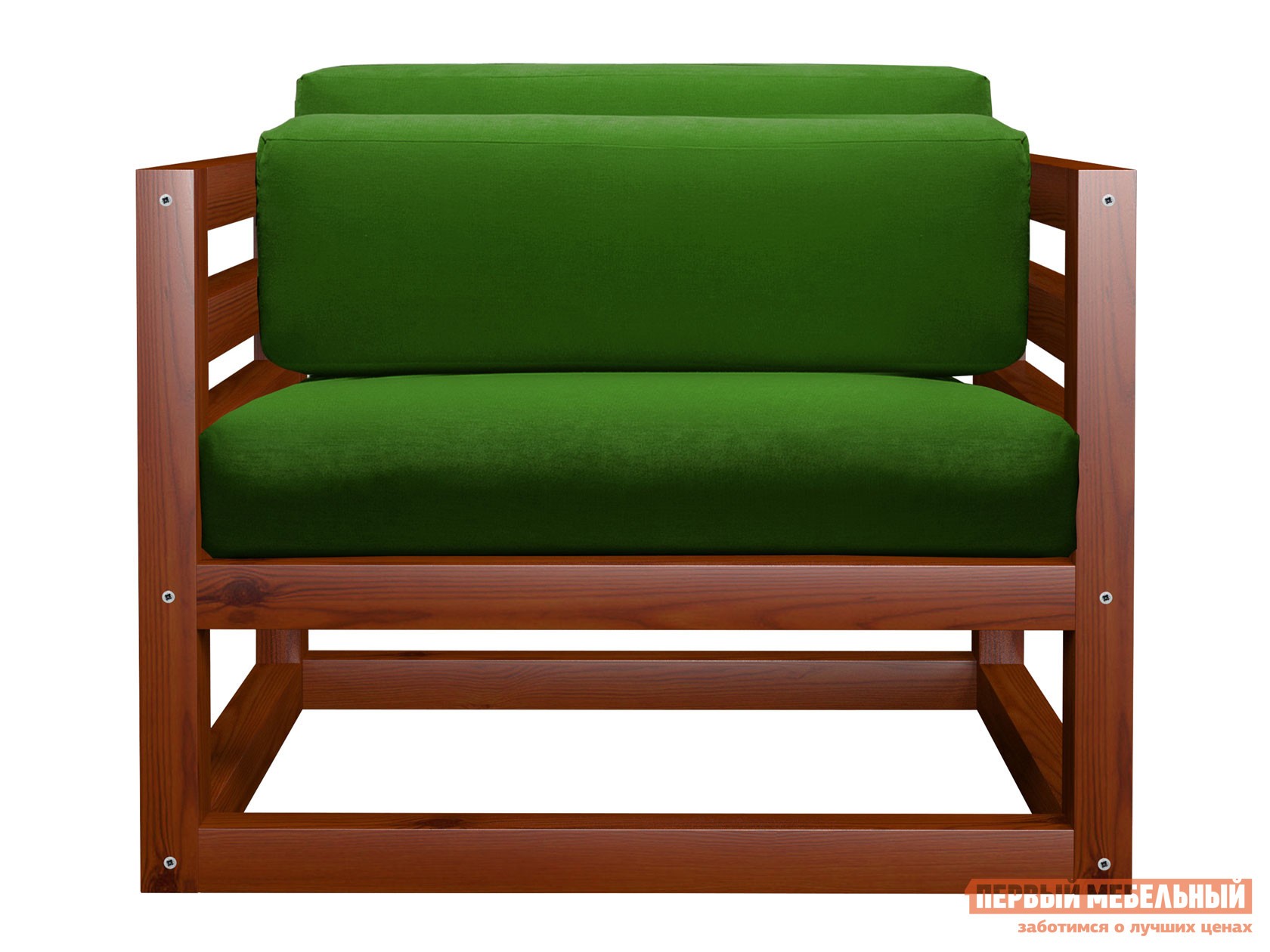 Кресло  Магнус Вишня, Зеленый, вельвет