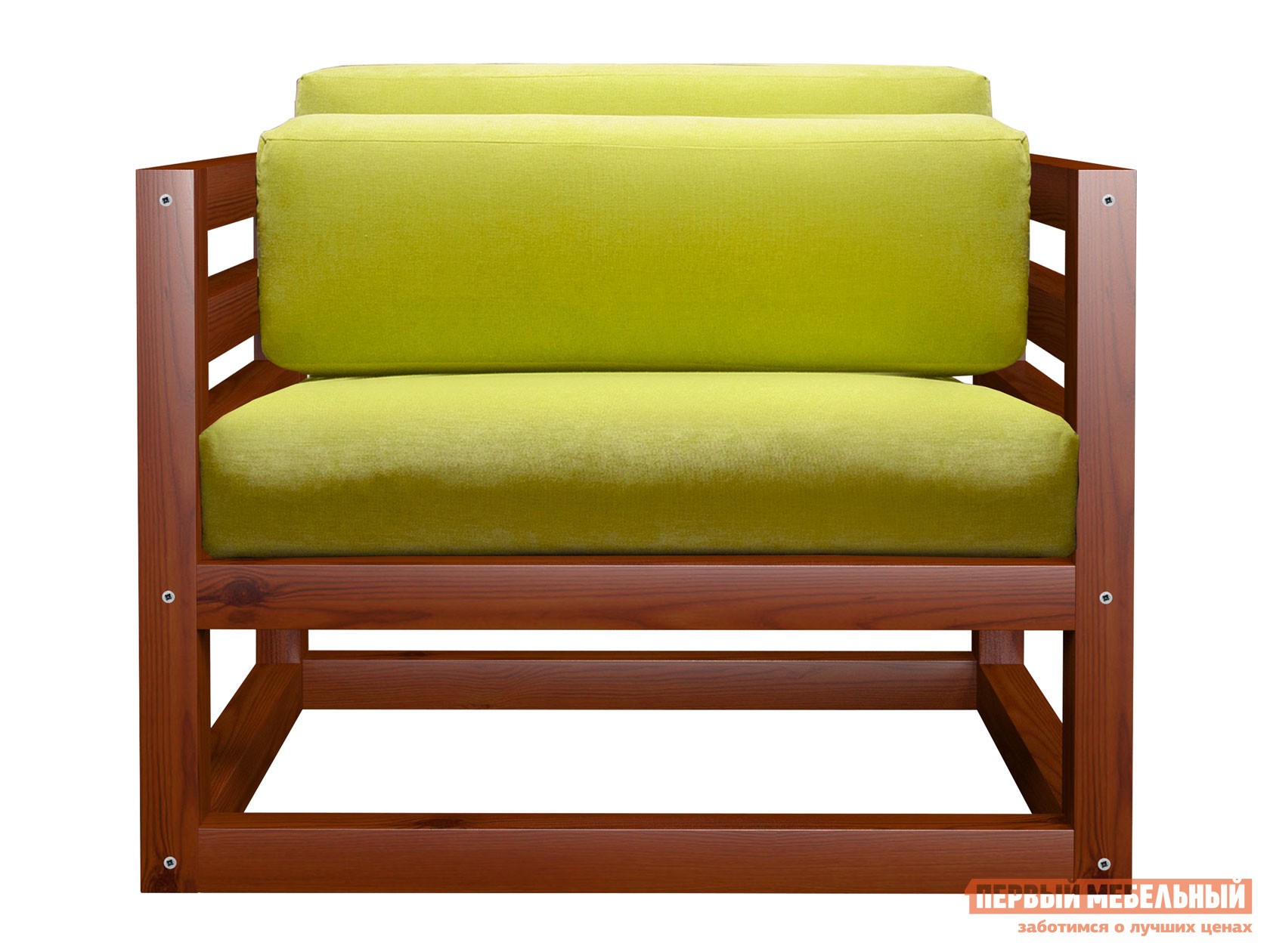 Кресло  Магнус Вишня, Лимонный, вельвет