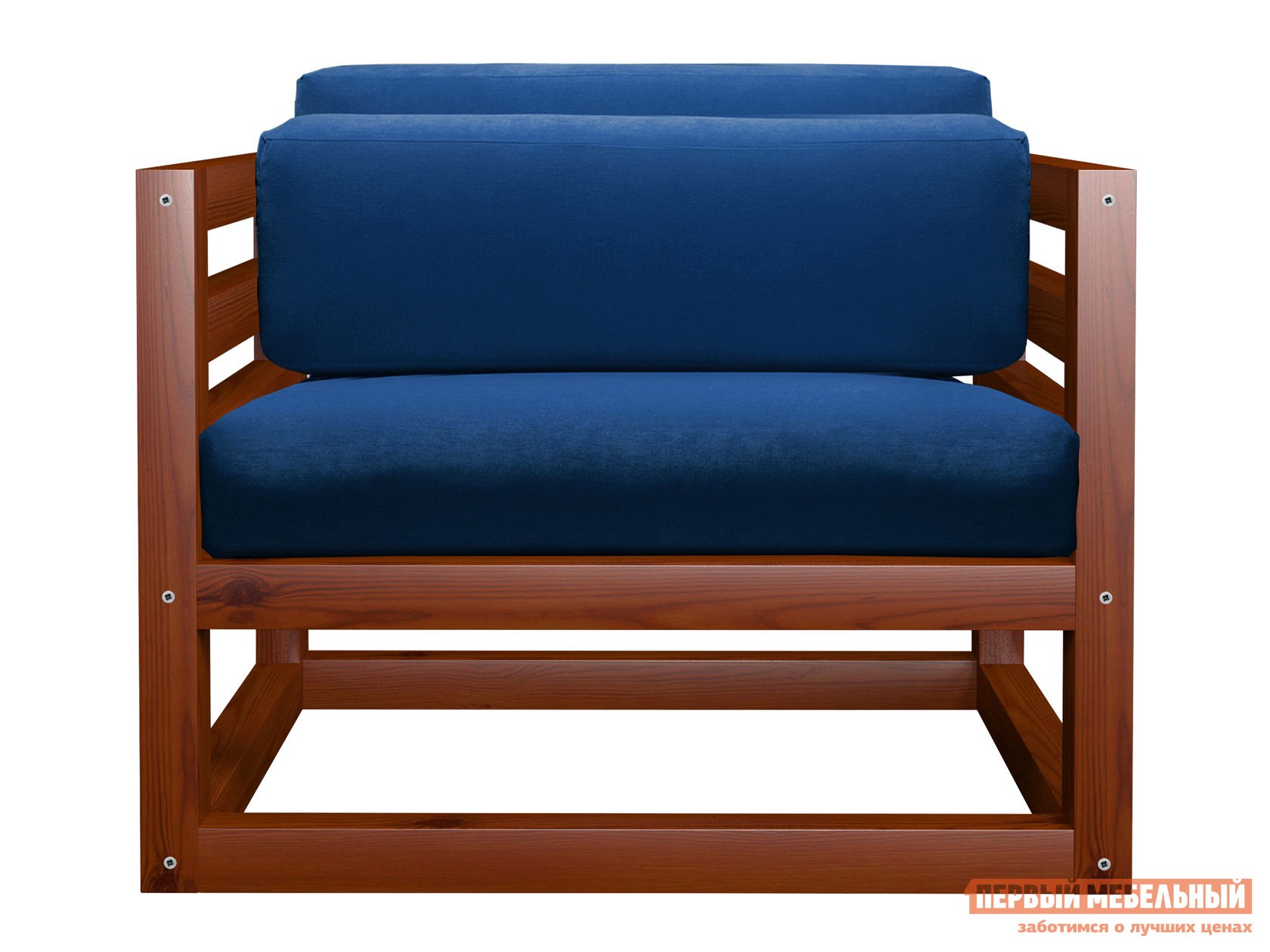 Кресло  Магнус Вишня, Синий, вельвет