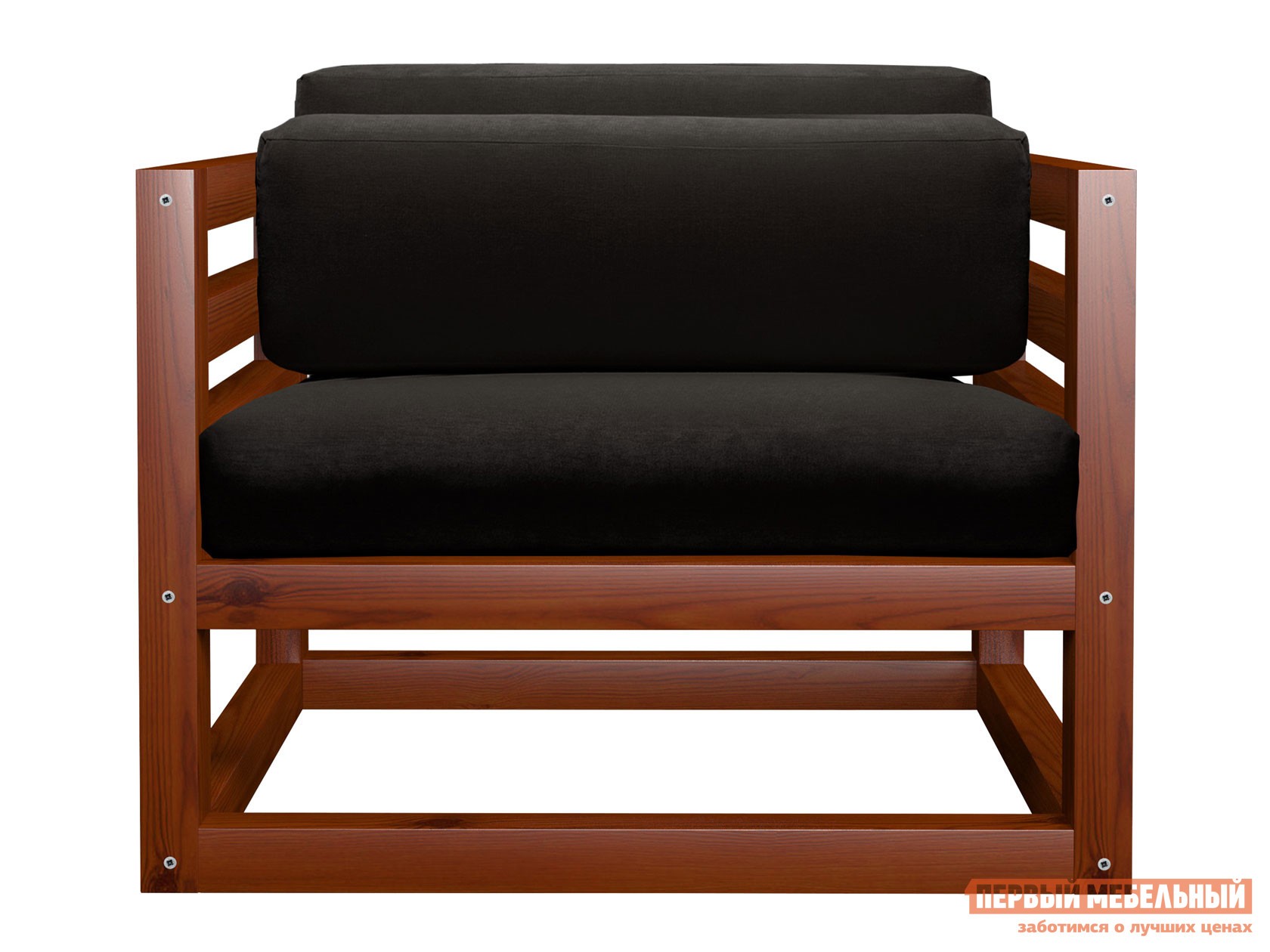 Кресло  Магнус Вишня, Черный, вельвет