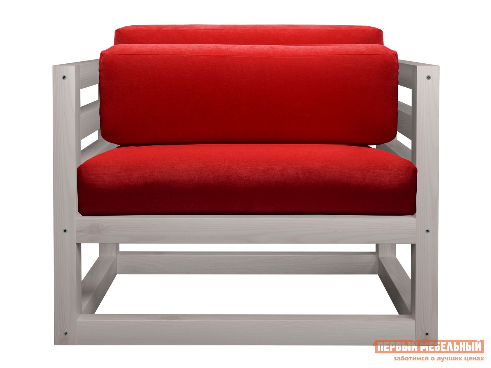 Кресло  Магнус Дуб беленый, Красный, вельвет