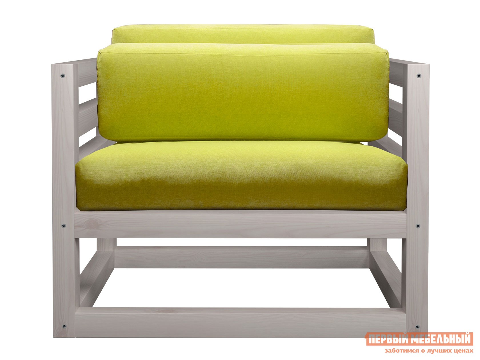 Кресло  Магнус Дуб беленый, Лимонный, вельвет