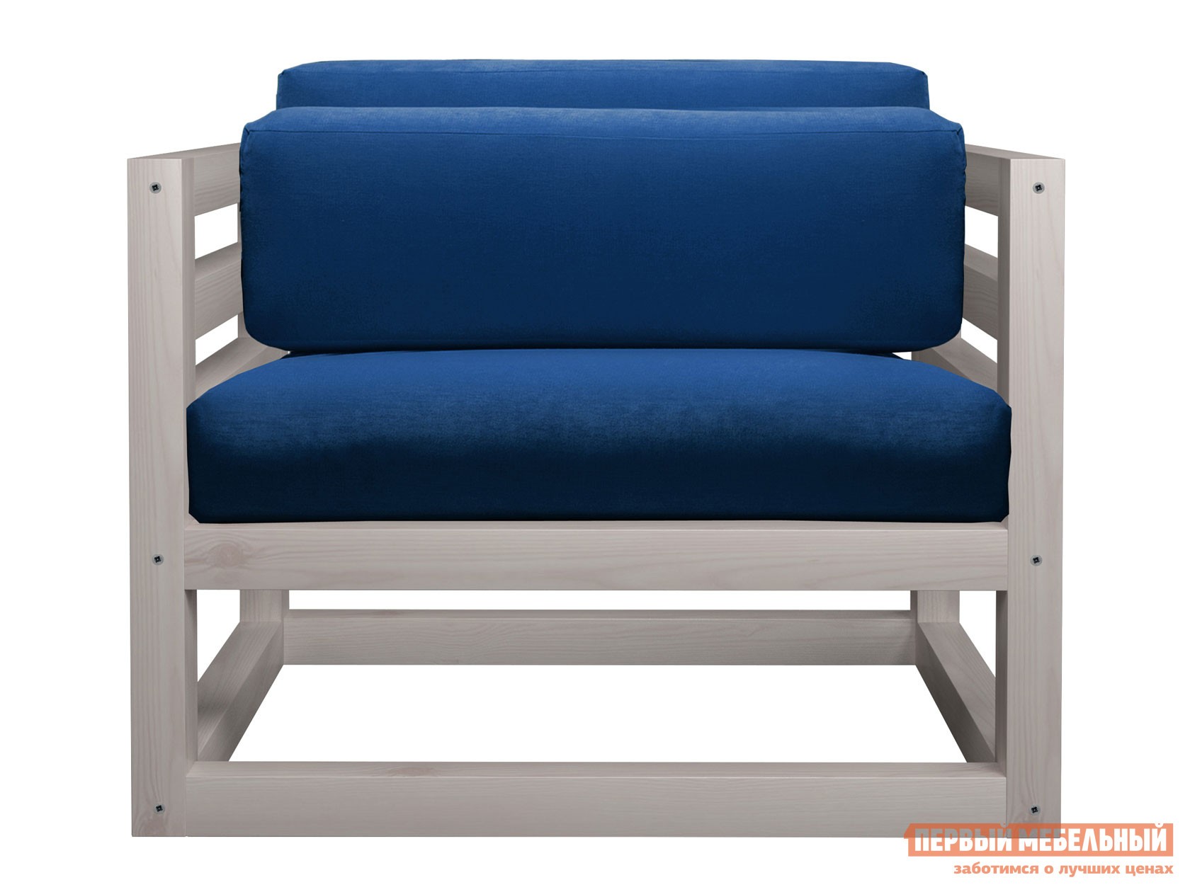 Кресло  Магнус Дуб беленый, Синий, вельвет