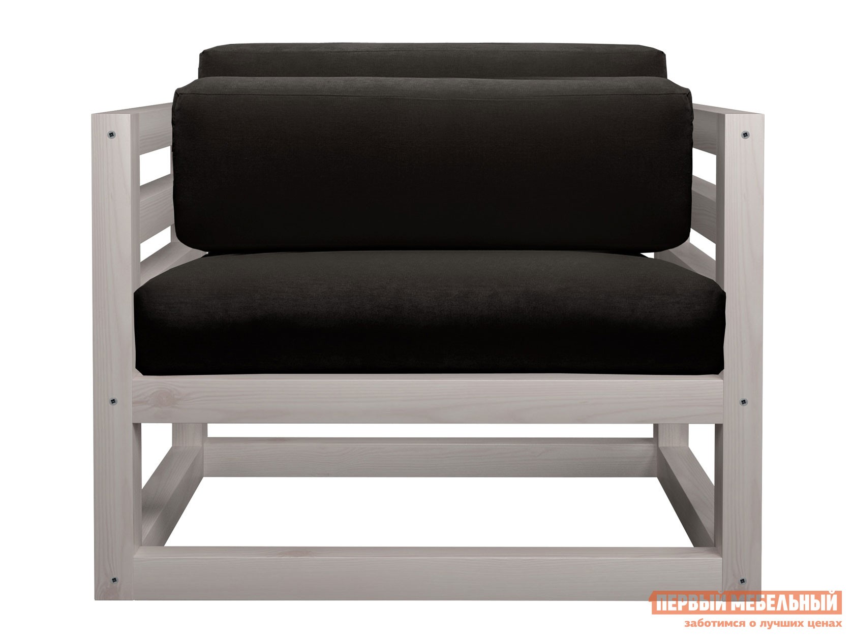 Кресло  Магнус Дуб беленый, Черный, вельвет