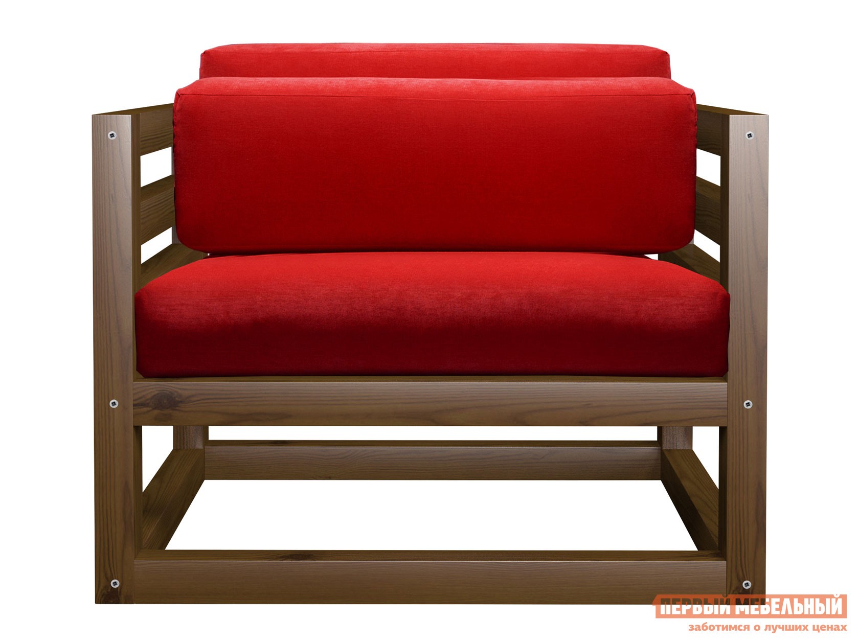 Кресло  Магнус Орех, Красный, вельвет