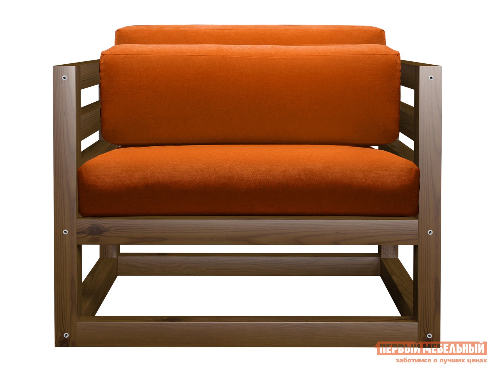 Кресло  Магнус Орех, Оранжевый, вельвет