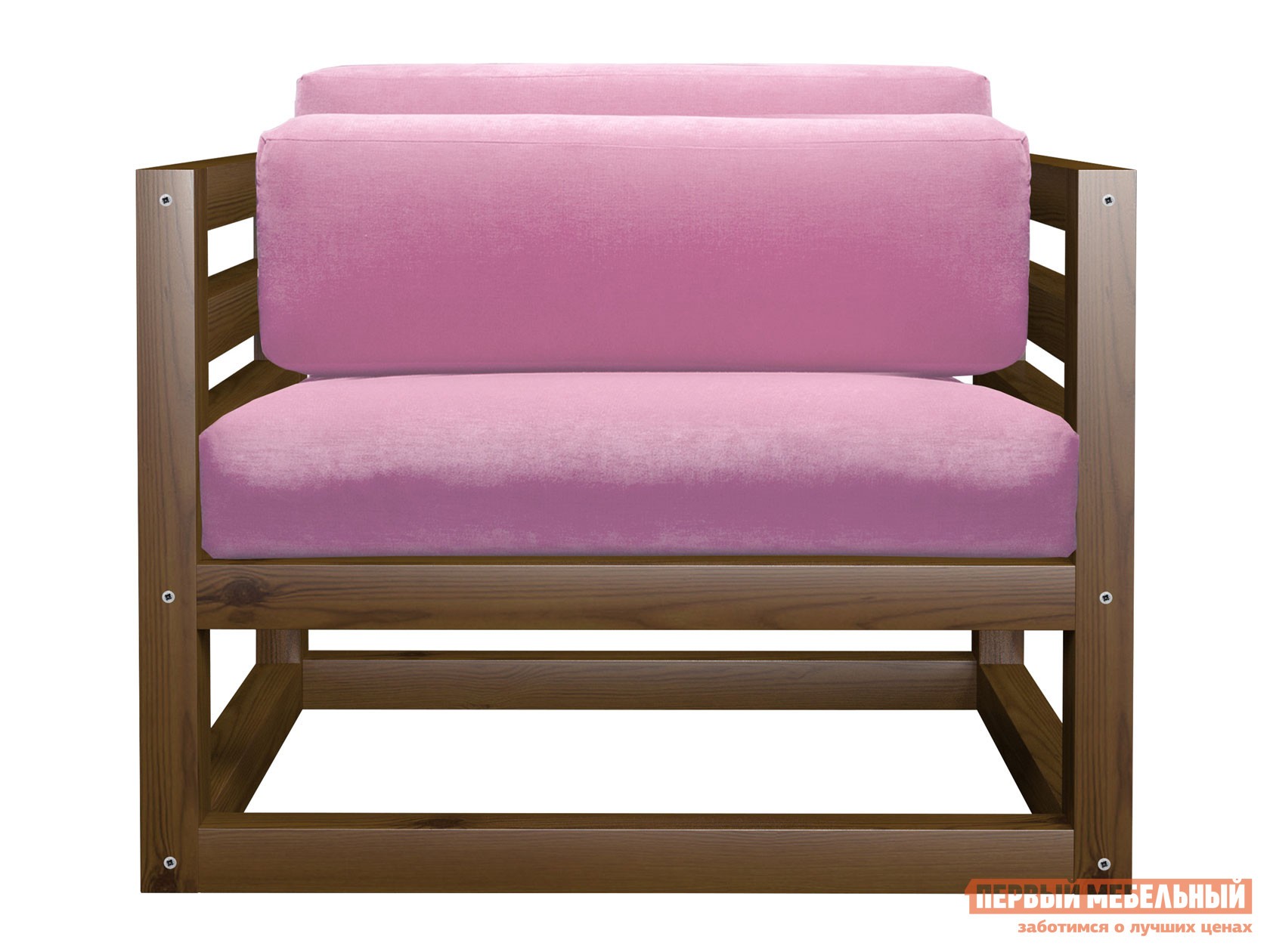 Кресло  Магнус Орех, Розовый, вельвет