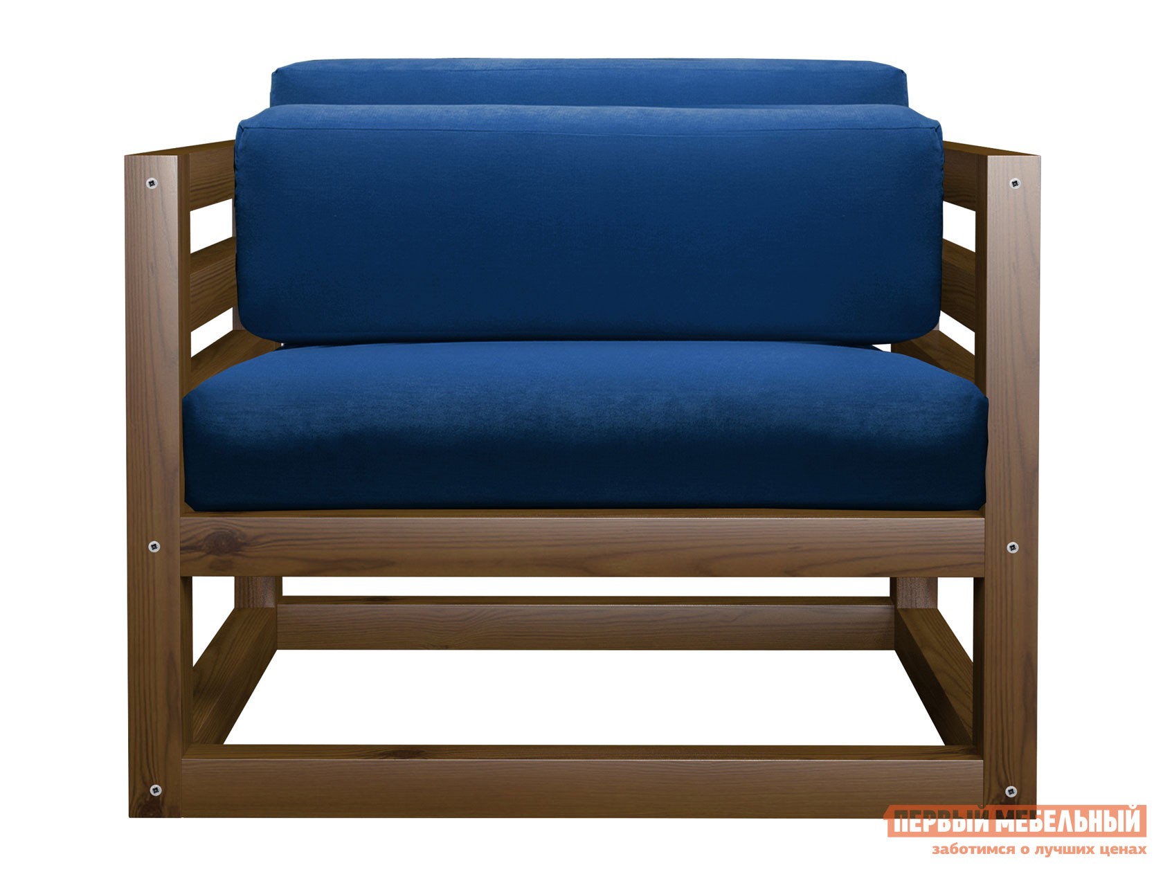 Кресло  Магнус Орех, Синий, вельвет