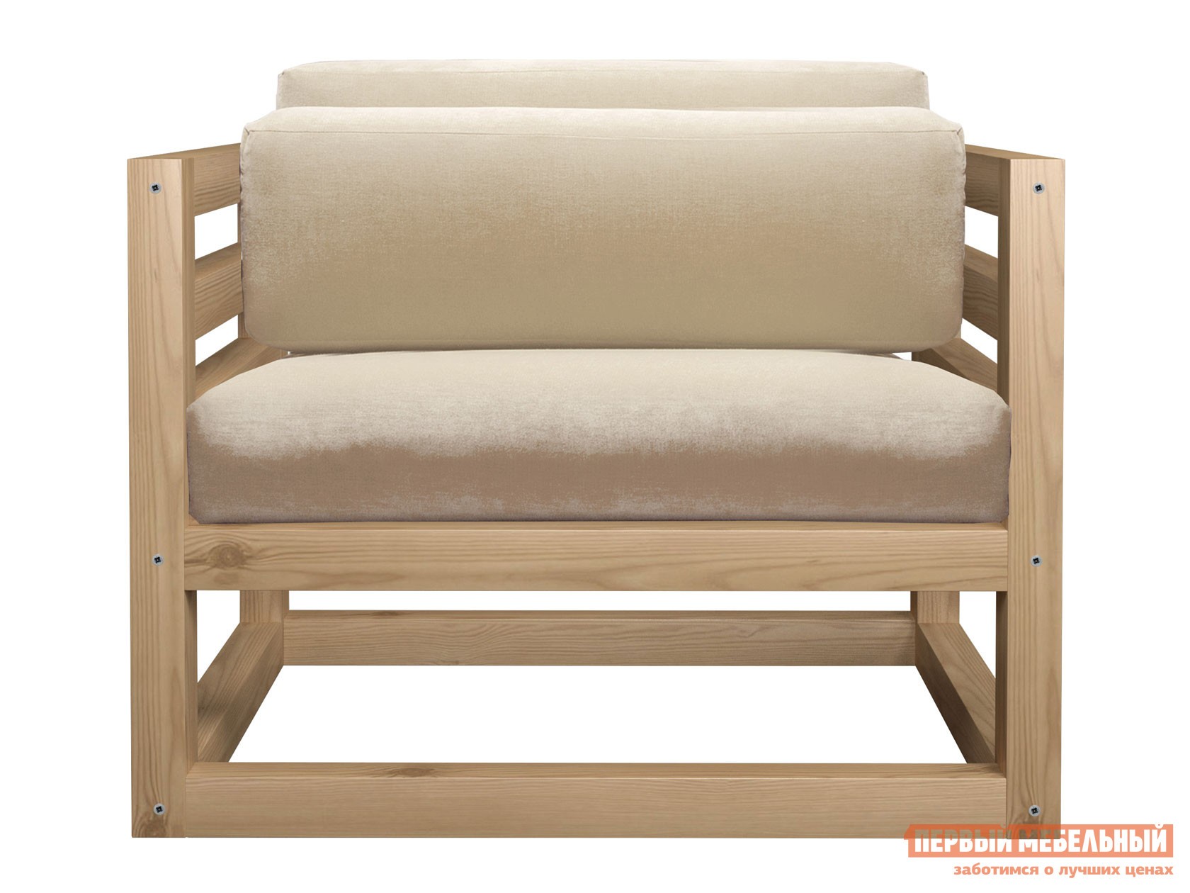 Кресло  Магнус Сосна натуральная, Белый, вельвет