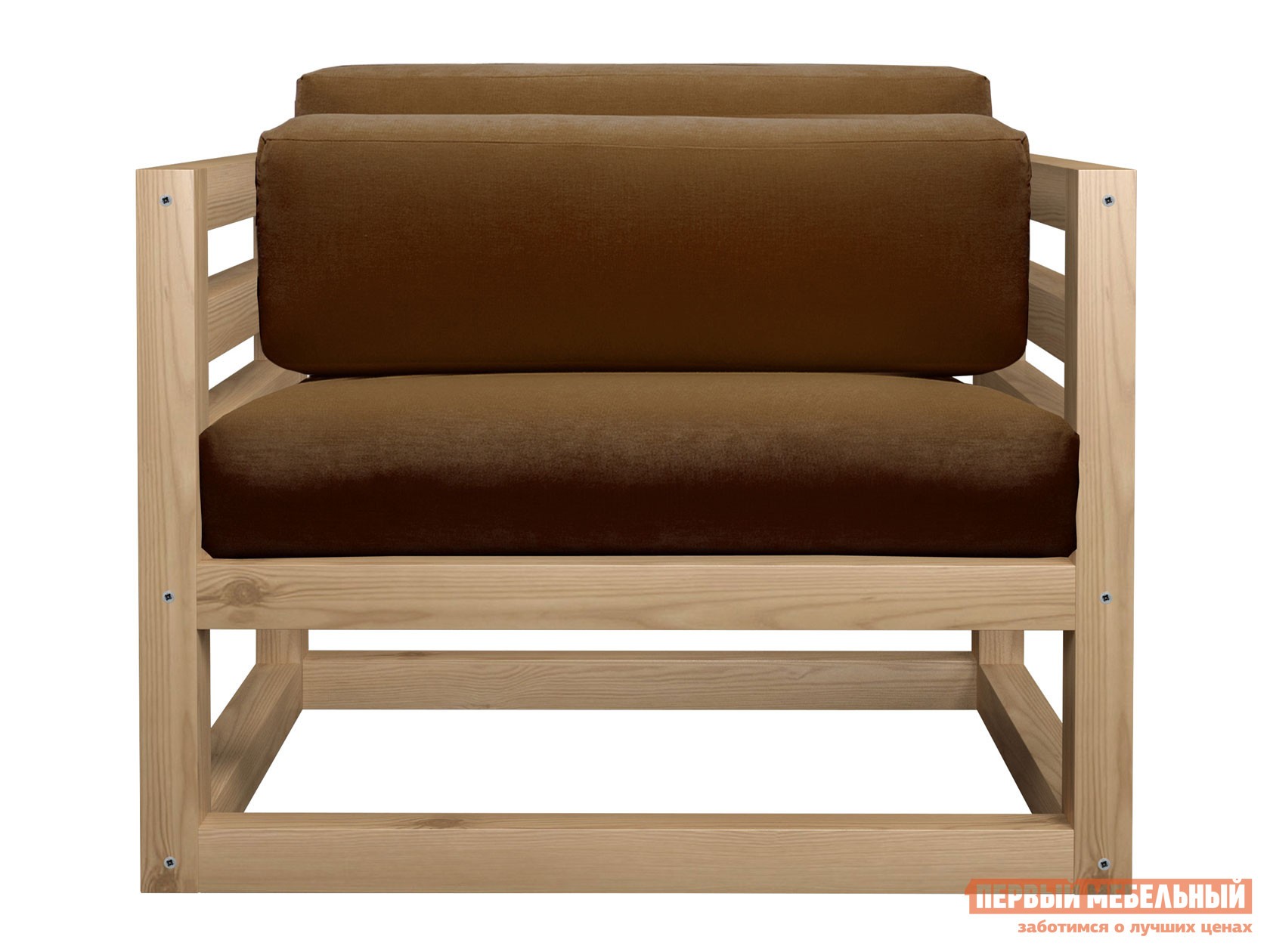 Кресло  Магнус Сосна натуральная, Коричневый, вельвет