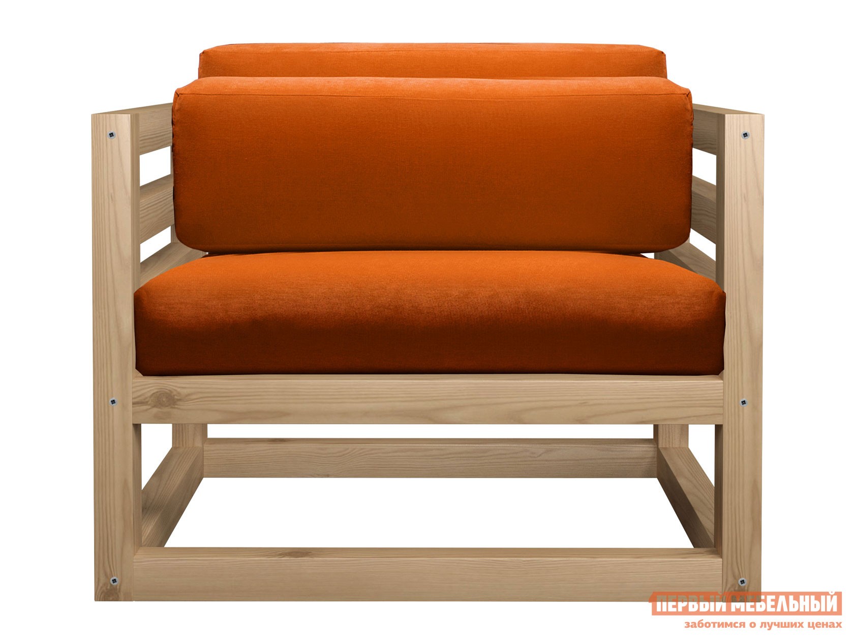 Кресло  Магнус Сосна натуральная, Оранжевый, вельвет