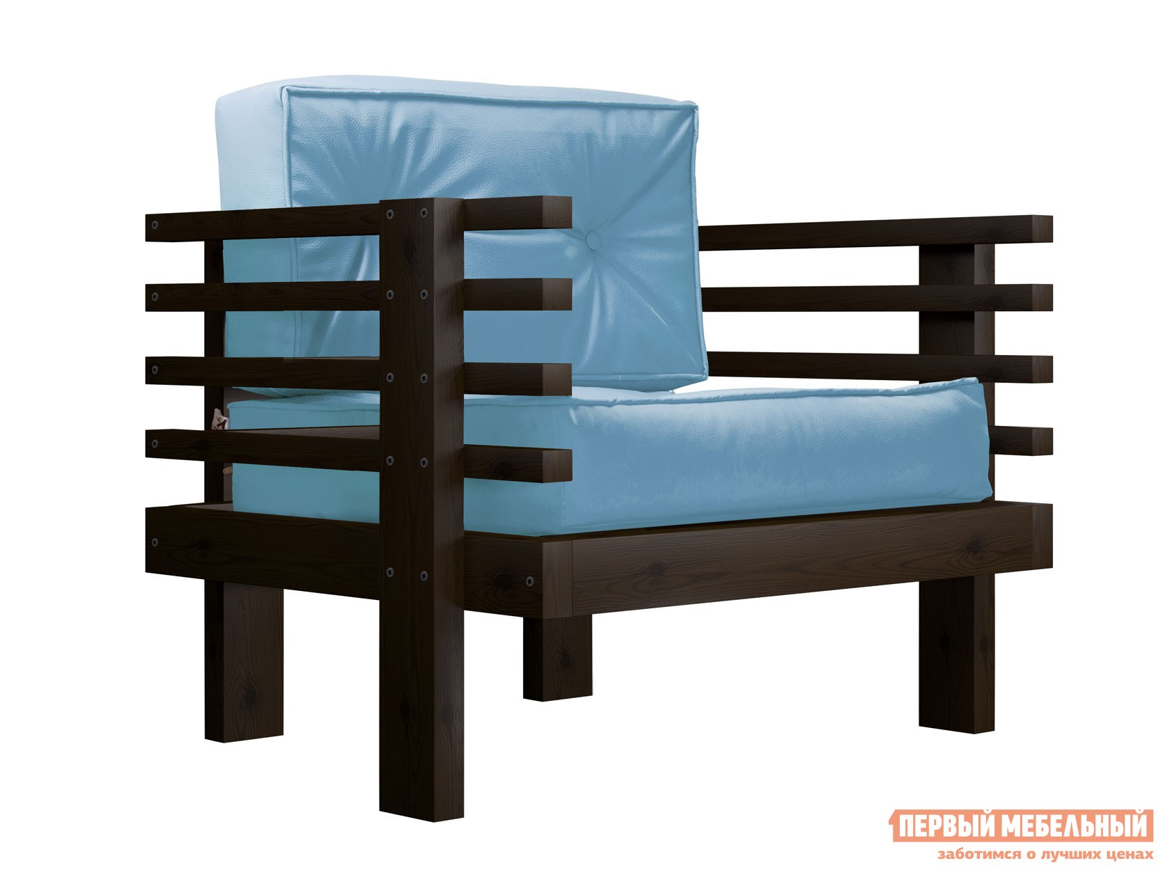 Кресло  Стоун Венге, Голубой, экокожа