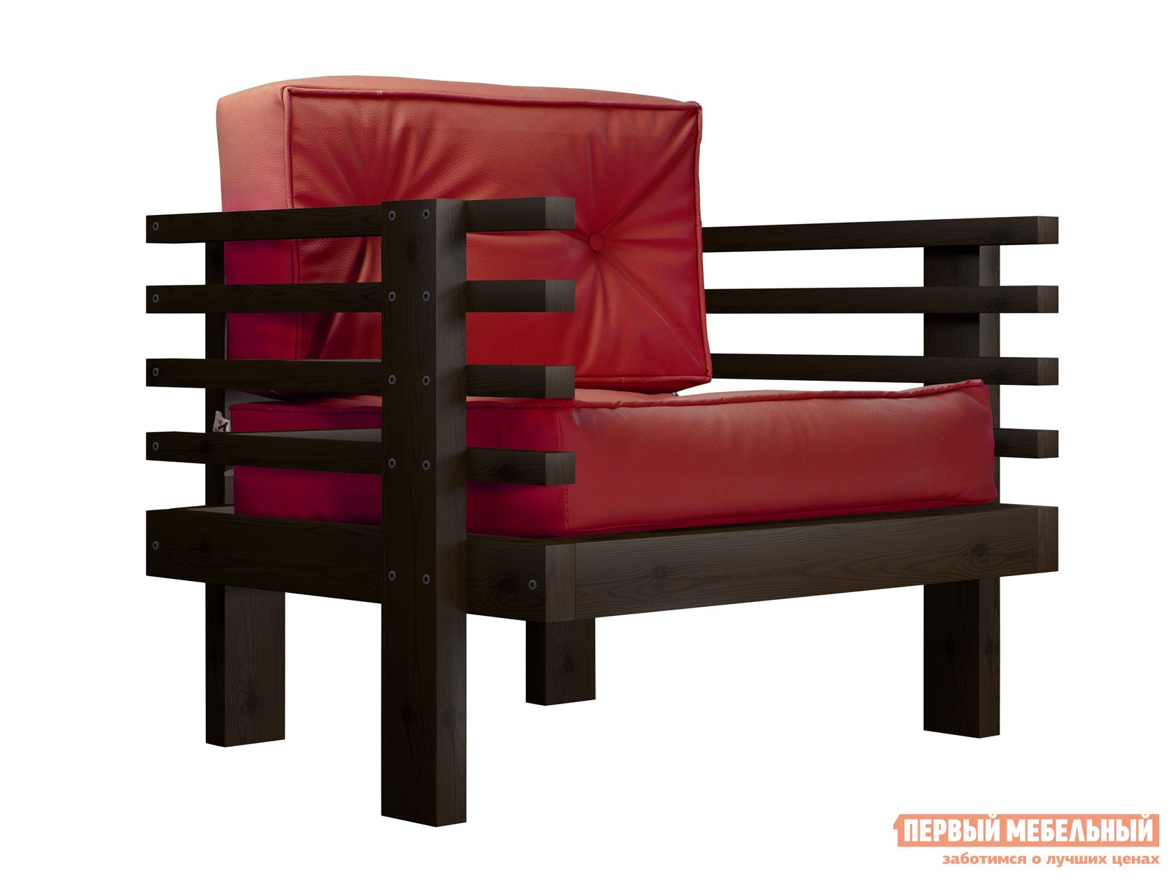 Кресло  Стоун Венге, Красный, экокожа