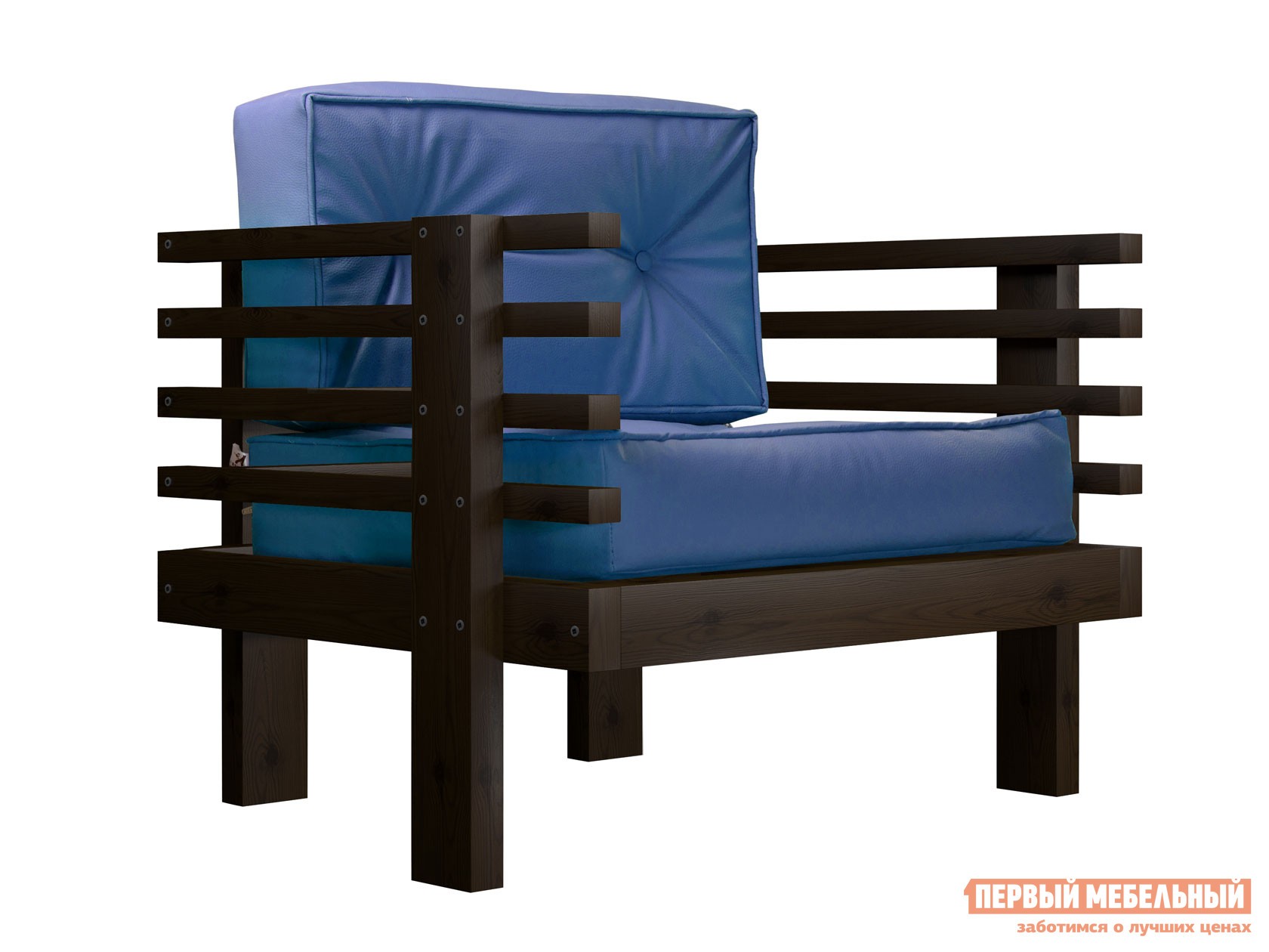 Кресло  Стоун Венге, Синий, экокожа