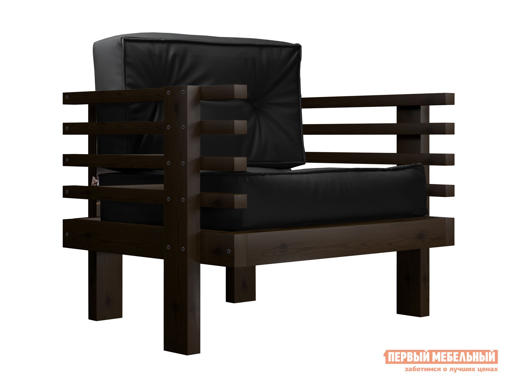 Кресло  Стоун Венге, Черный, экокожа