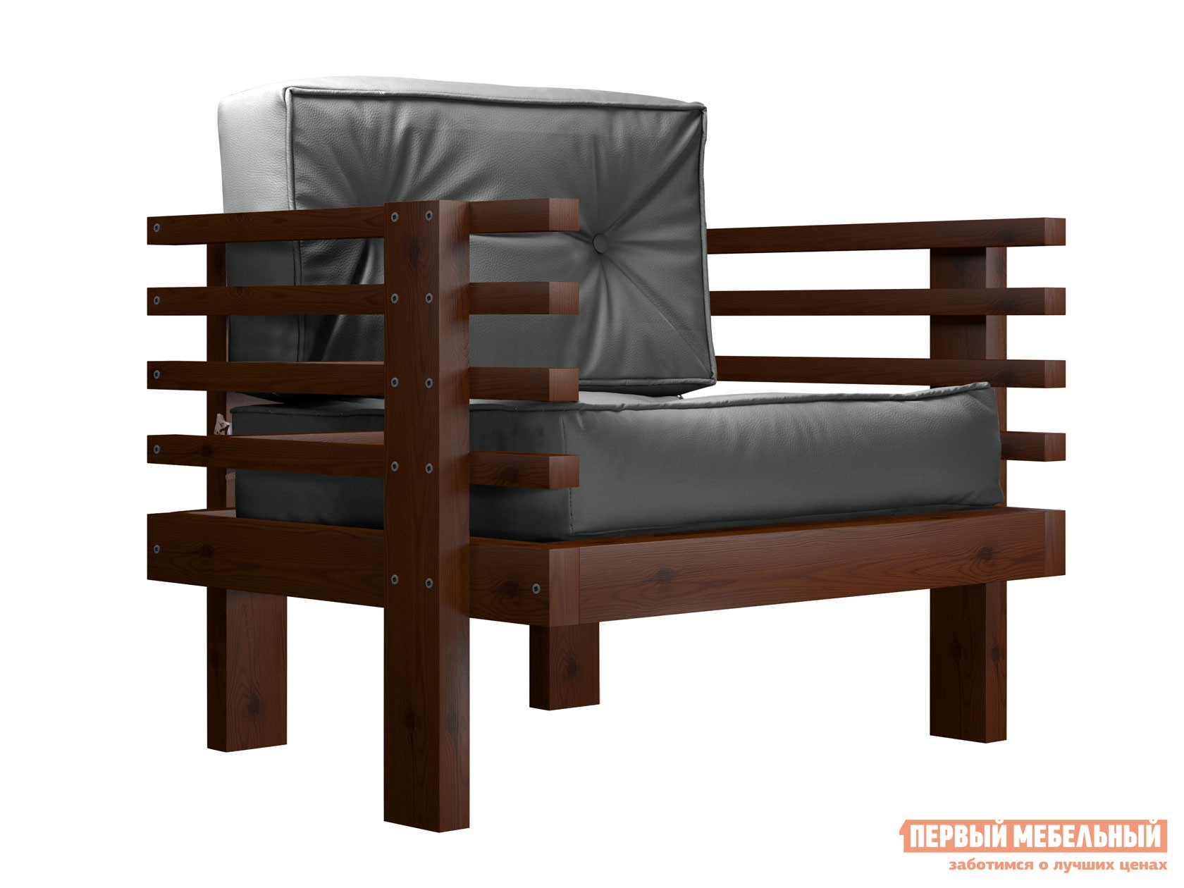 Кресло  Стоун Вишня, Серый, экокожа