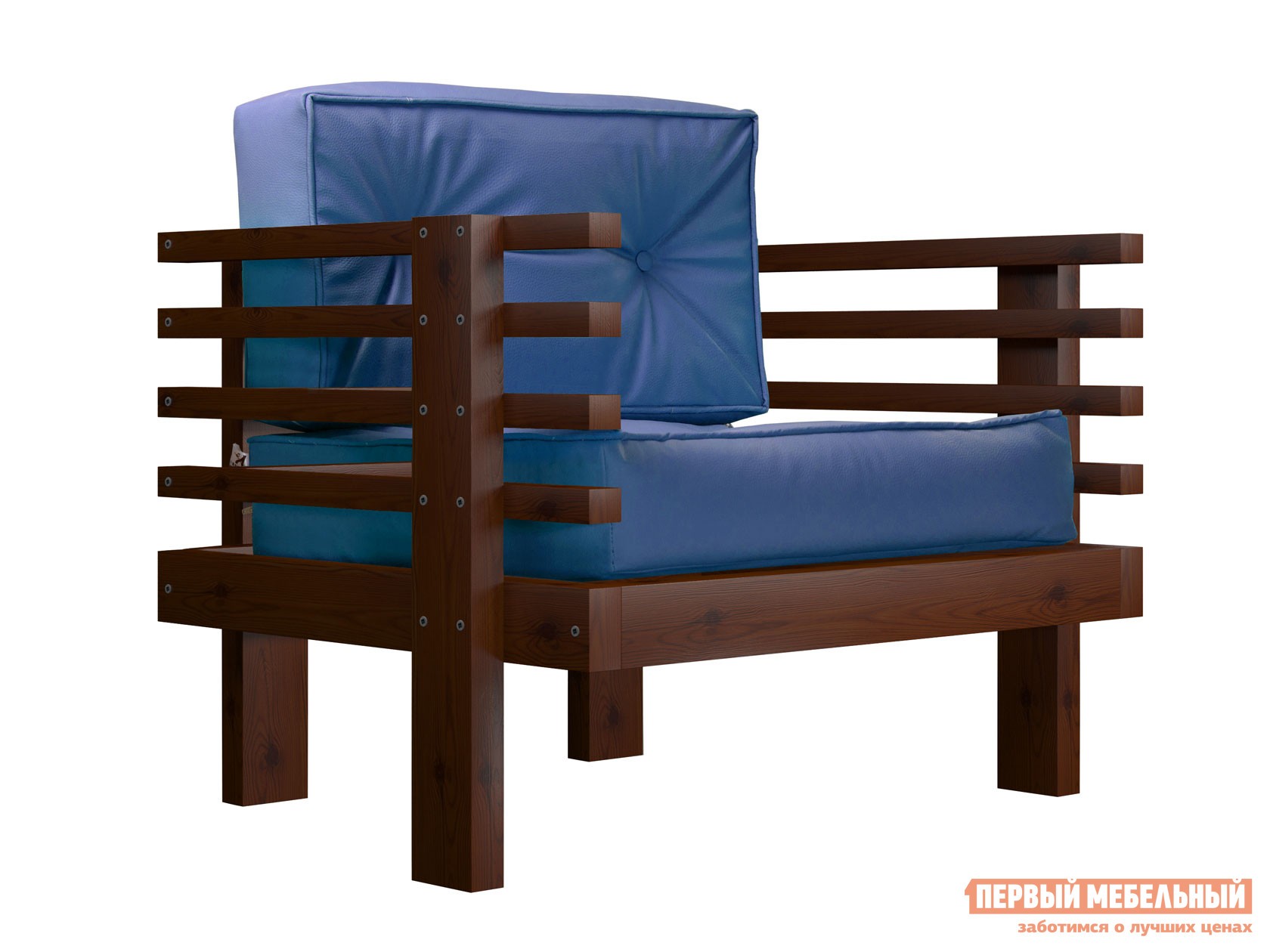 Кресло  Стоун Вишня, Синий, экокожа