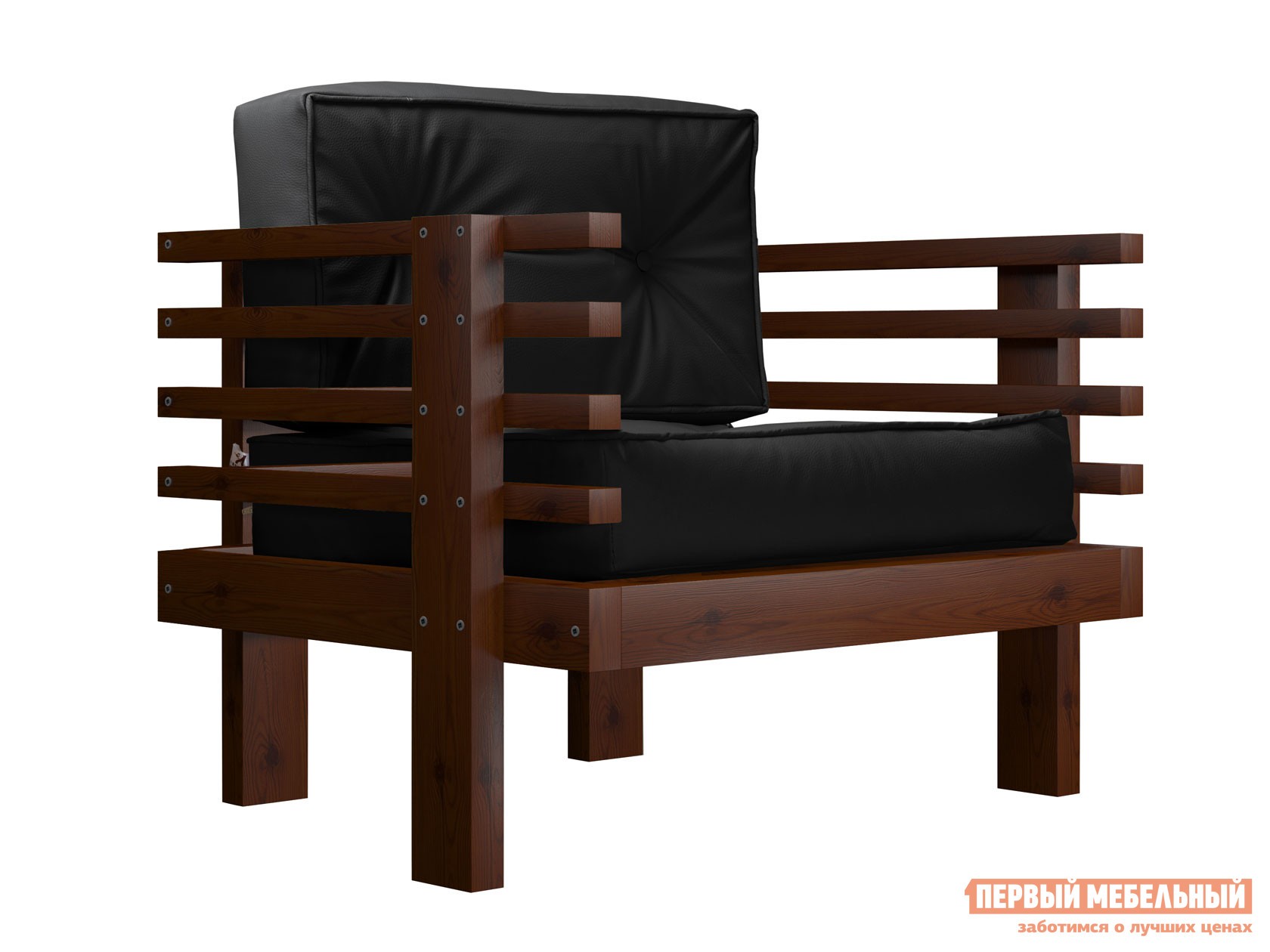 Кресло  Стоун Вишня, Черный, экокожа