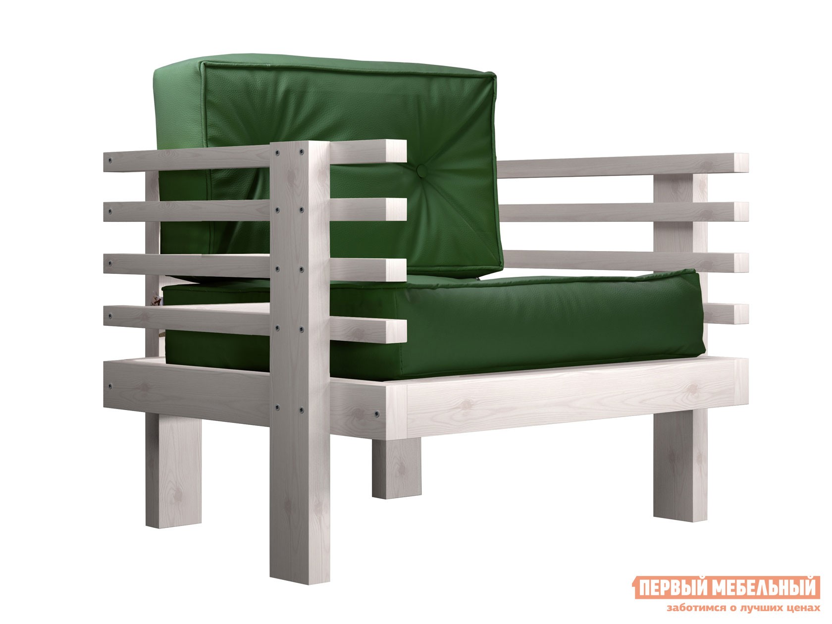 Кресло  Стоун Дуб беленый, Зеленый, экокожа