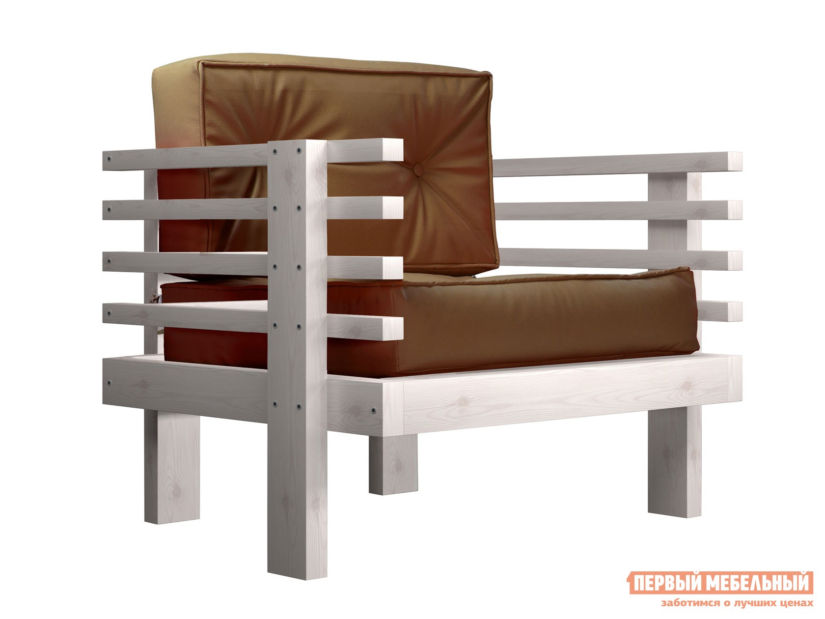 Кресло  Стоун Дуб беленый, Коричневый, экокожа