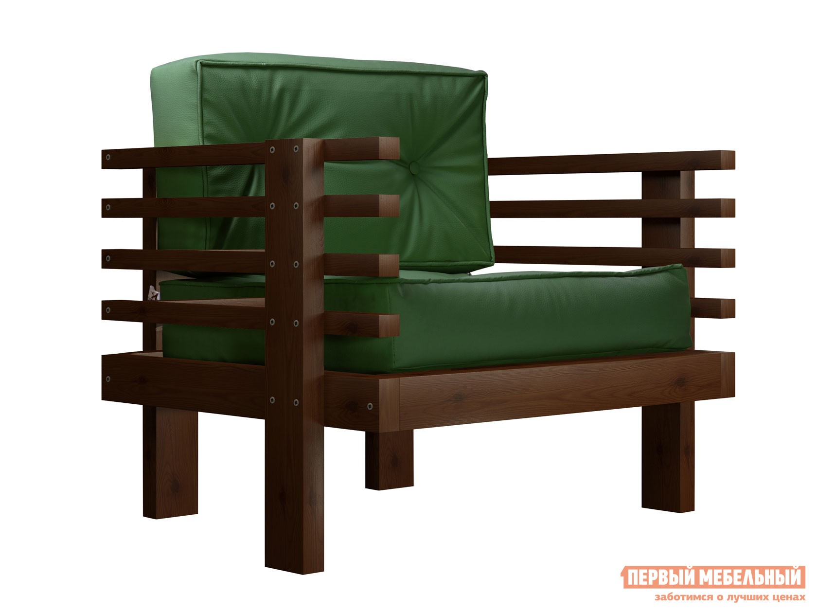 Кресло  Стоун Орех, Зеленый, экокожа