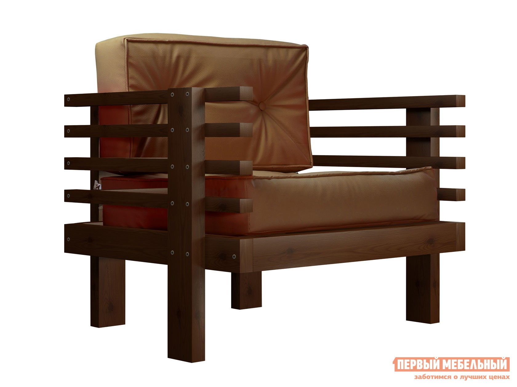 Кресло  Стоун Орех, Коричневый, экокожа