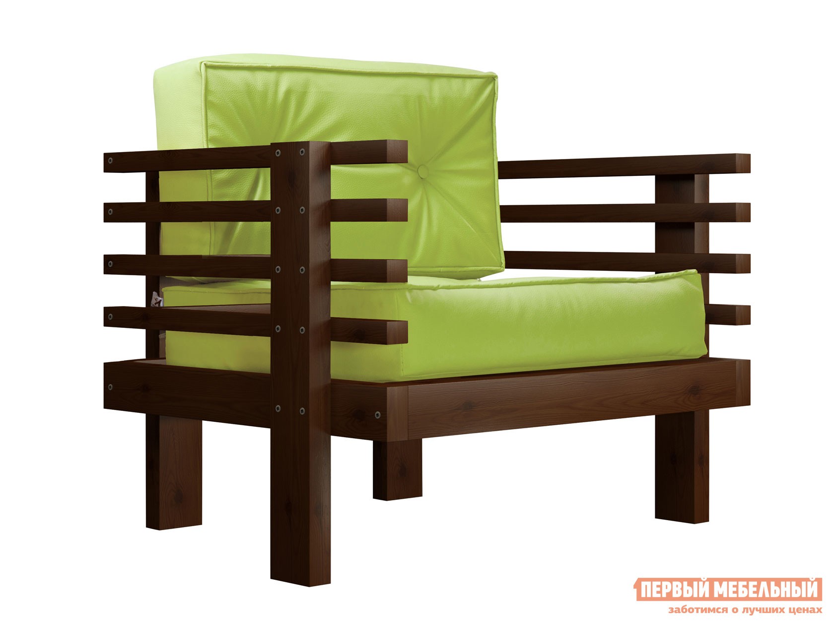 Кресло  Стоун Орех, Салатовый, экокожа