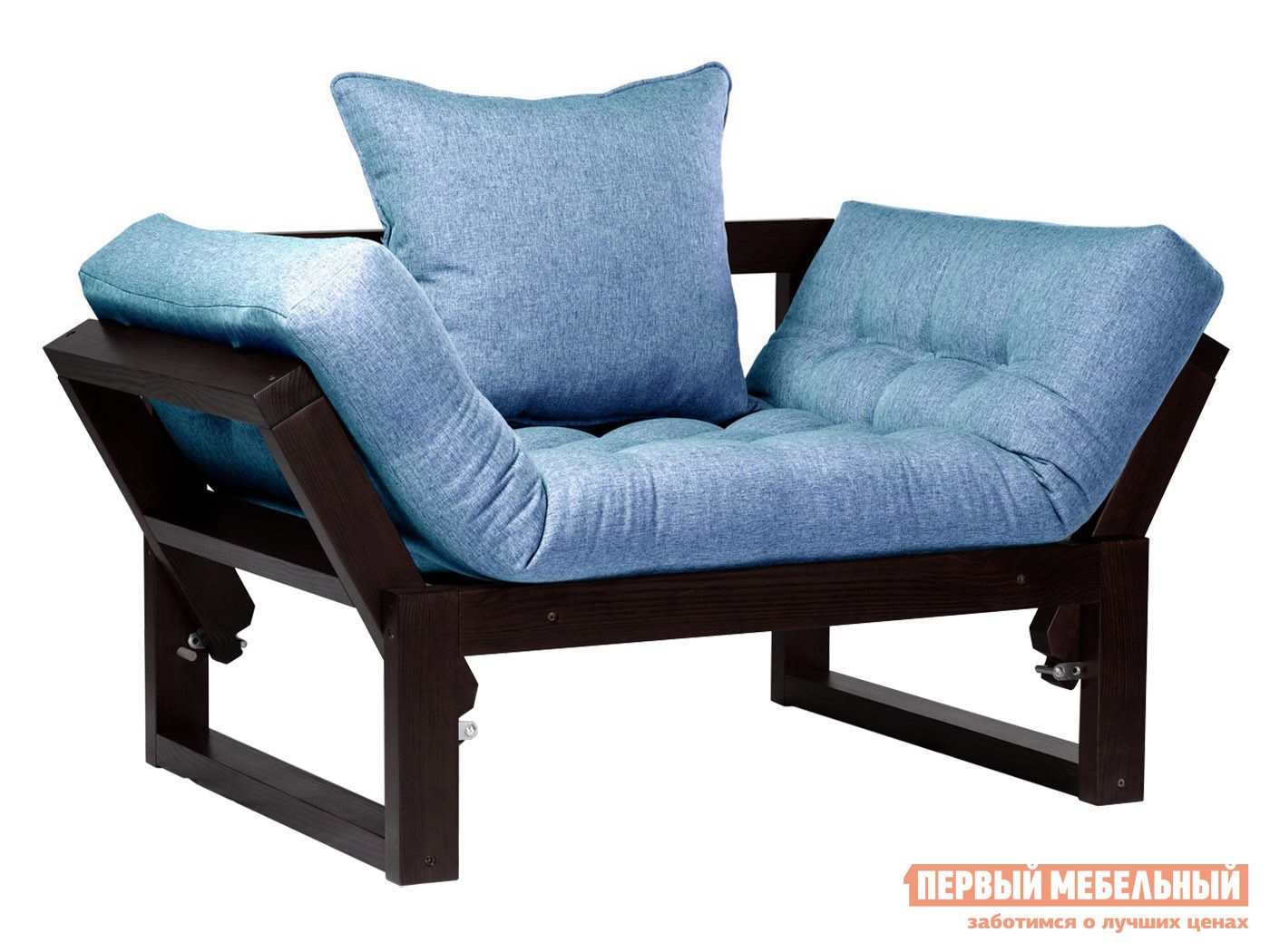 Кресло  Амбер Венге, Синий, рогожка