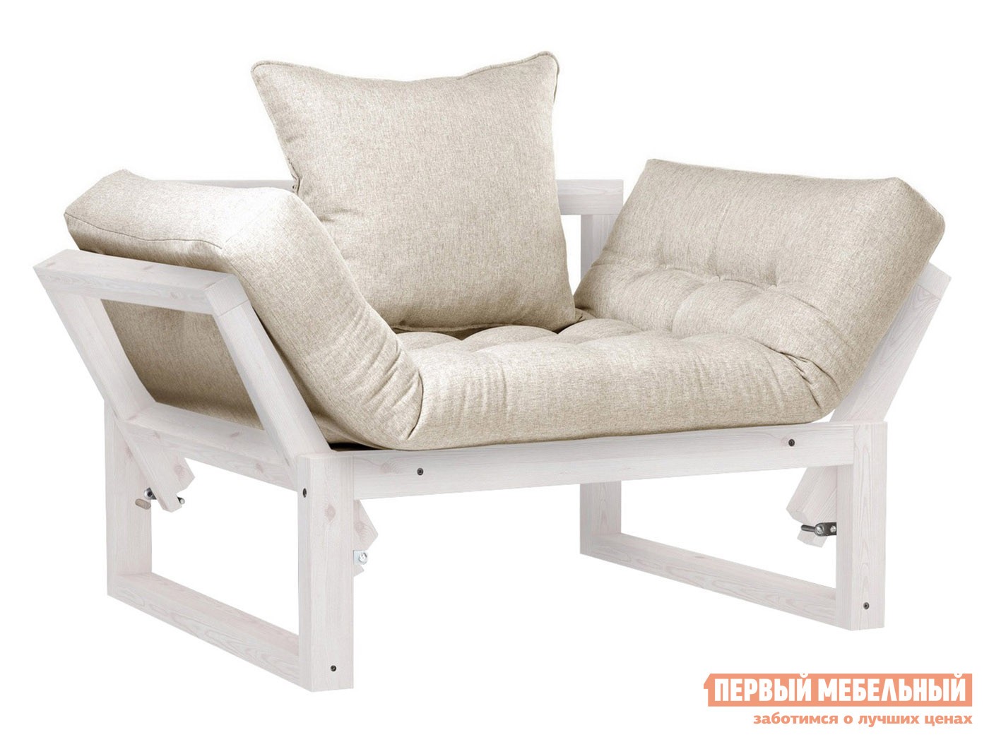 Кресло  Амбер Дуб беленый, Белый, рогожка