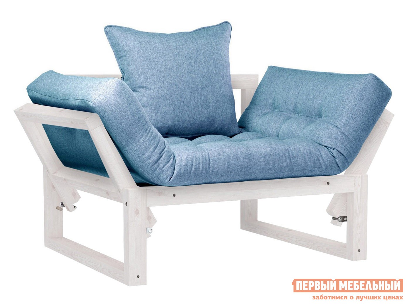 Кресло  Амбер Дуб беленый, Синий, рогожка