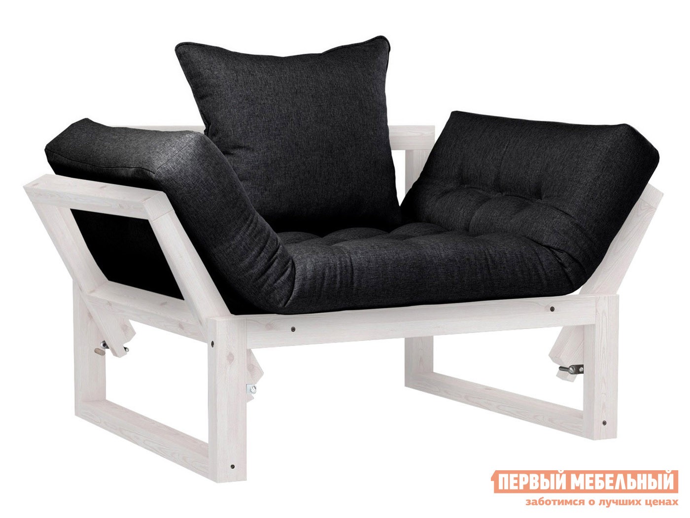 Кресло  Амбер Дуб беленый, Черный, рогожка