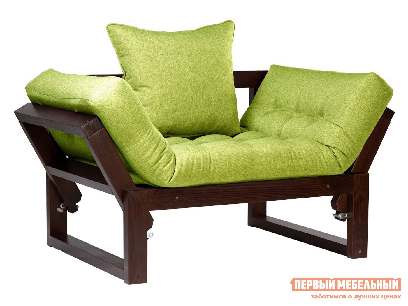 Кресло  Амбер Орех, Зеленый, рогожка