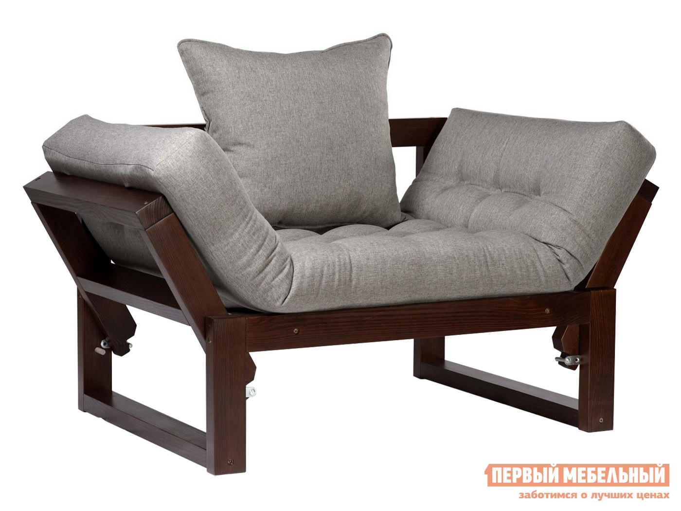 Кресло  Амбер Орех, Серый, рогожка