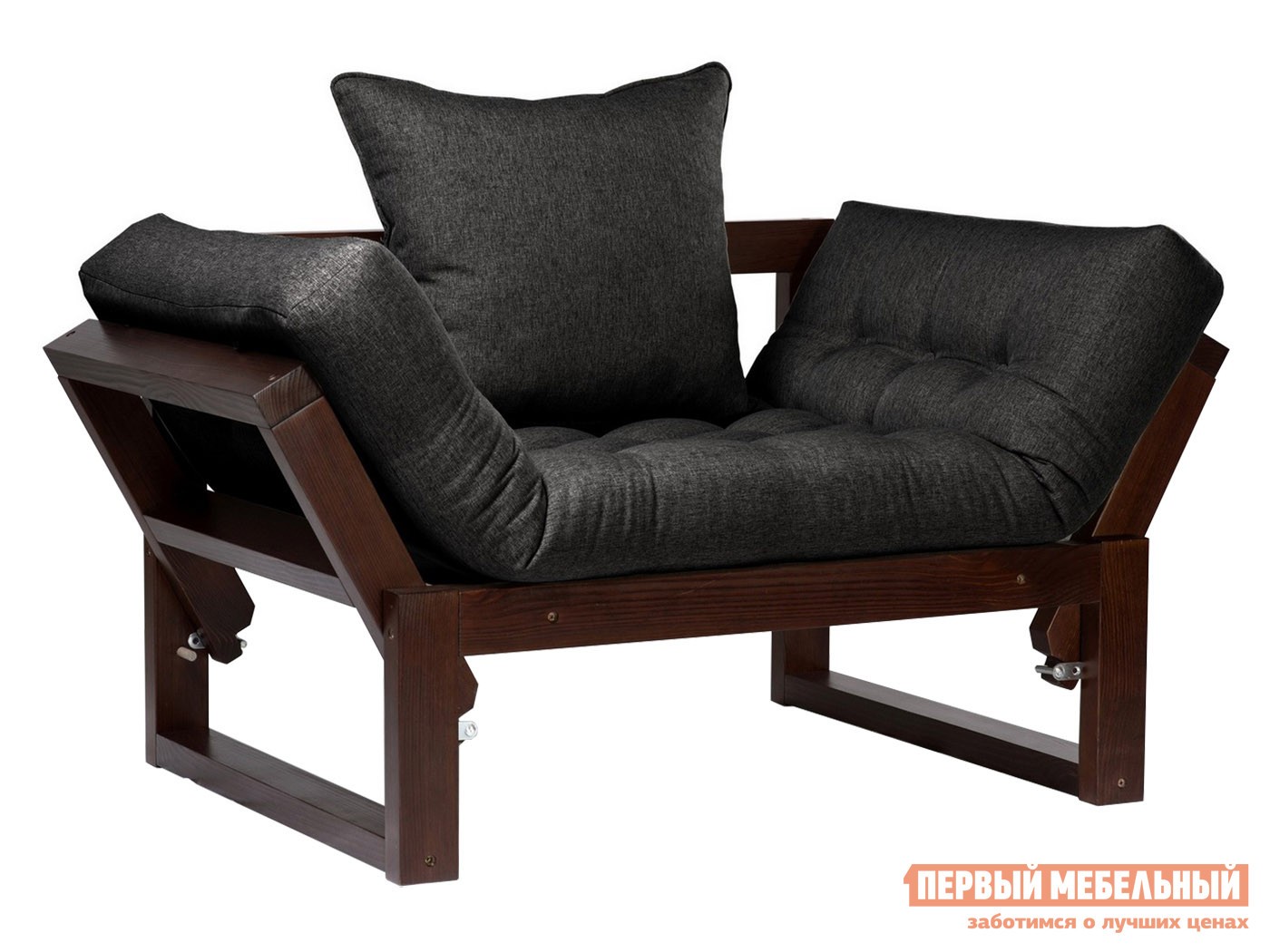 Кресло  Амбер Орех, Черный, рогожка