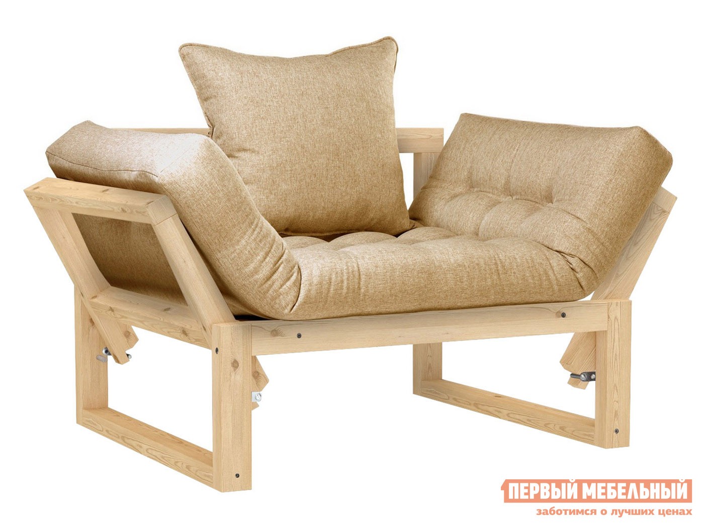 Кресло  Амбер Сосна натуральная, Бежевый, рогожка