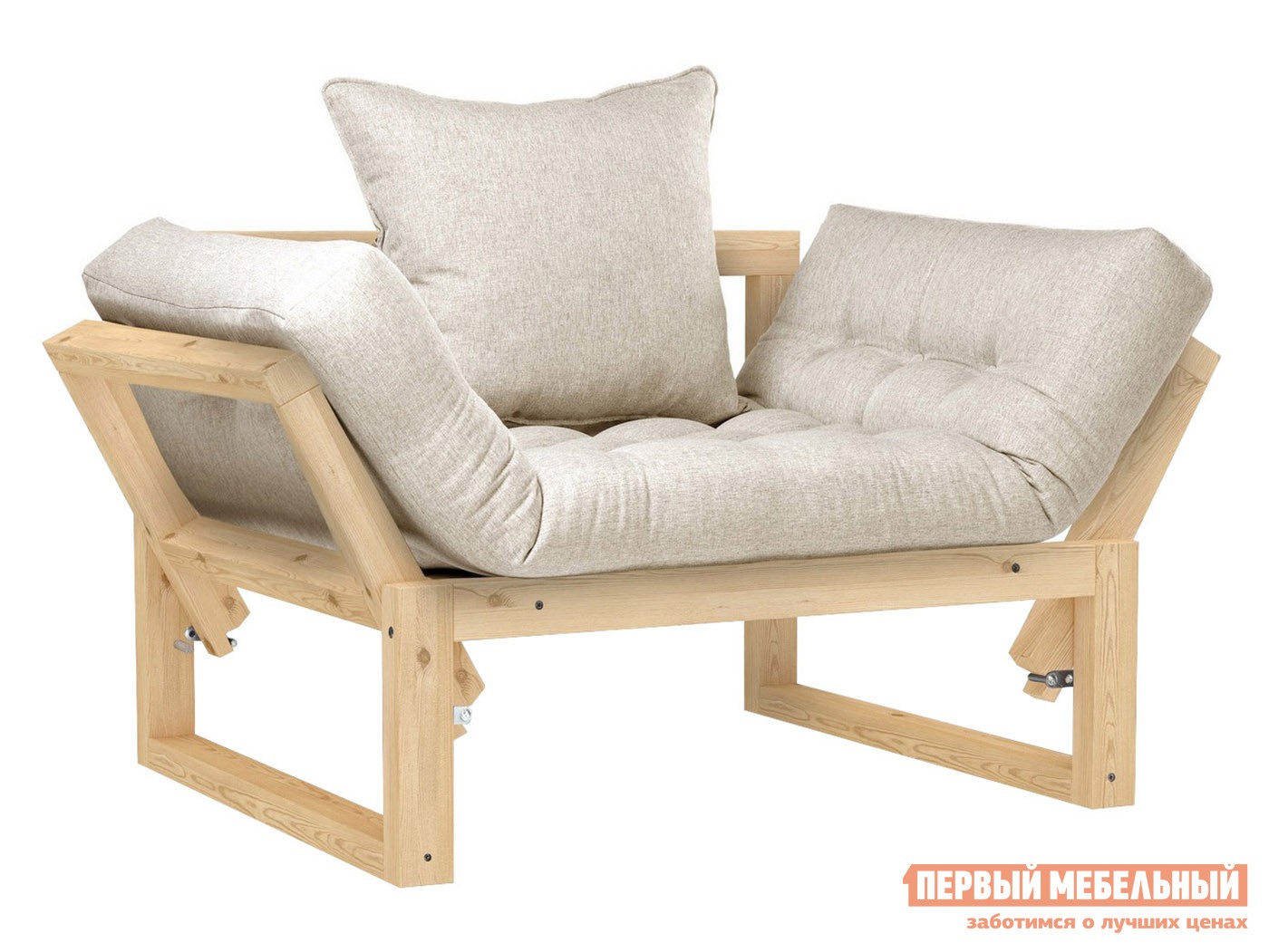 Кресло  Амбер Сосна натуральная, Белый, рогожка