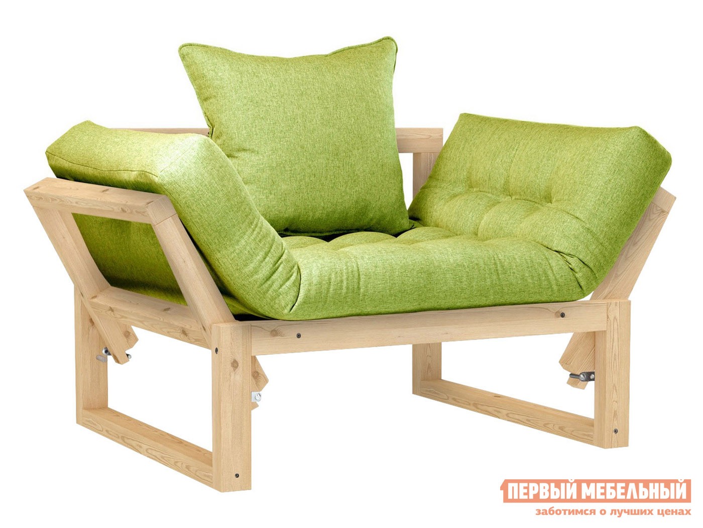 Кресло  Амбер Сосна натуральная, Зеленый, рогожка