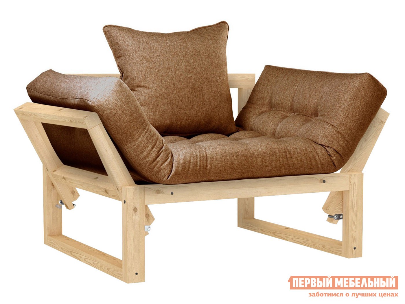 Кресло  Амбер Сосна натуральная, Коричневый, рогожка