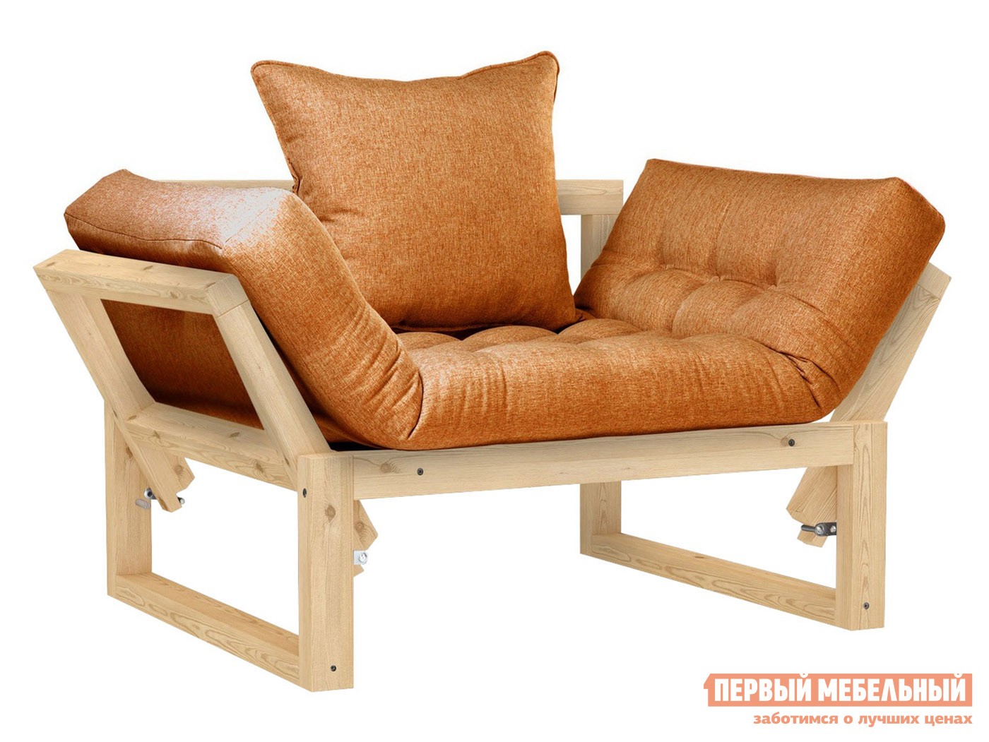 Кресло  Амбер Сосна натуральная, Оранжевый, рогожка