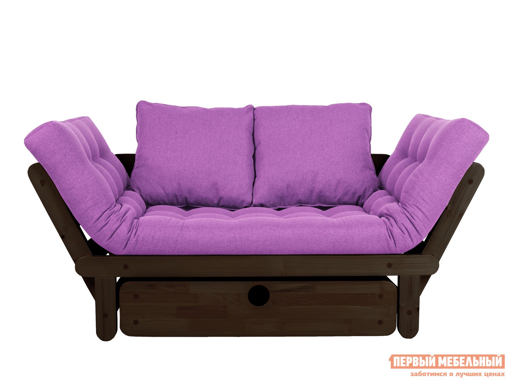 Прямой диван  Сламбер Бокс Венге, Фиолетовый, рогожка